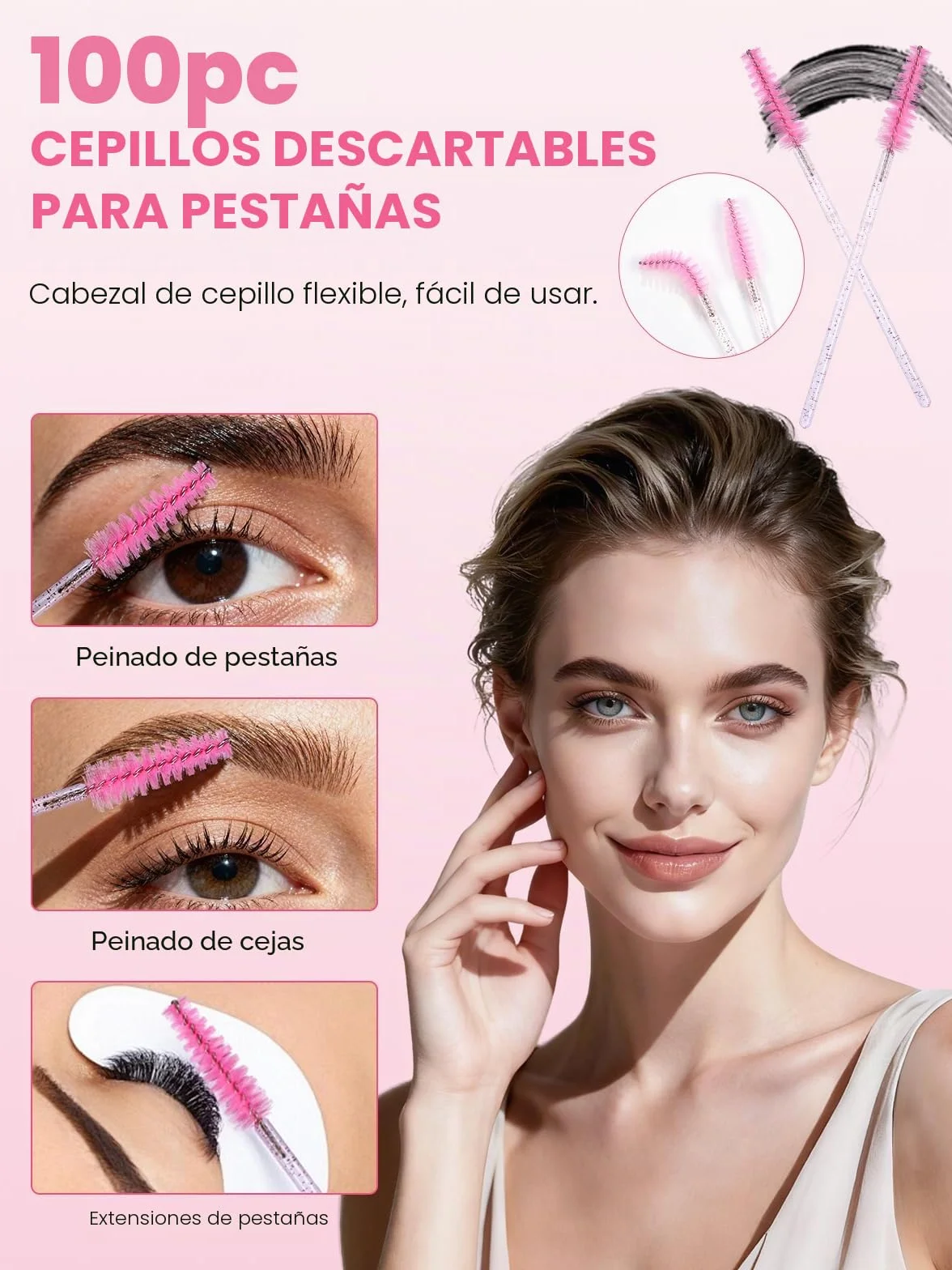 302pcs Cepillos Desechables Cejas Set Aplicadores Maquillaje