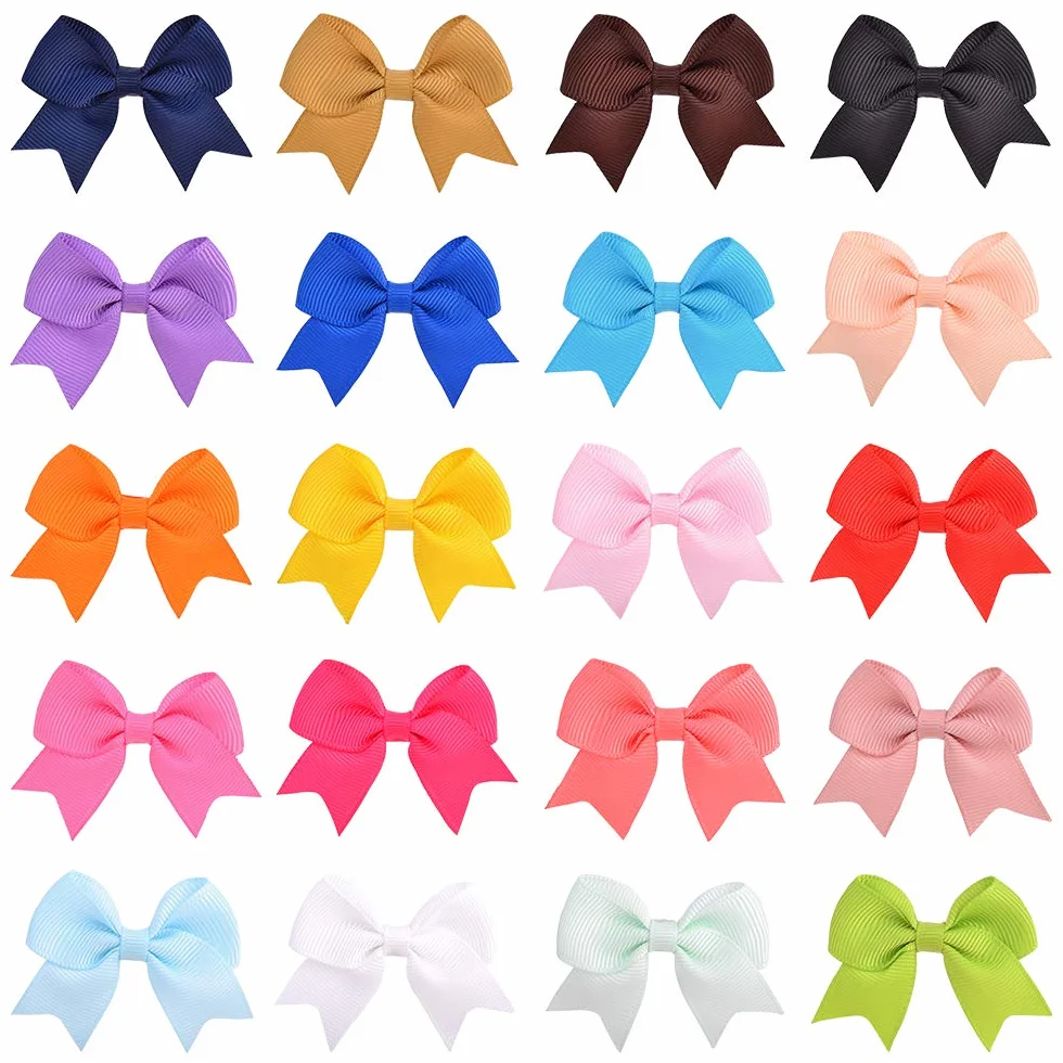 Ganchos con Clip de Cocodrilo y Lazos de Grogrén de 6 cm, Jollybows, Accesorios para Bebés y Niñas
