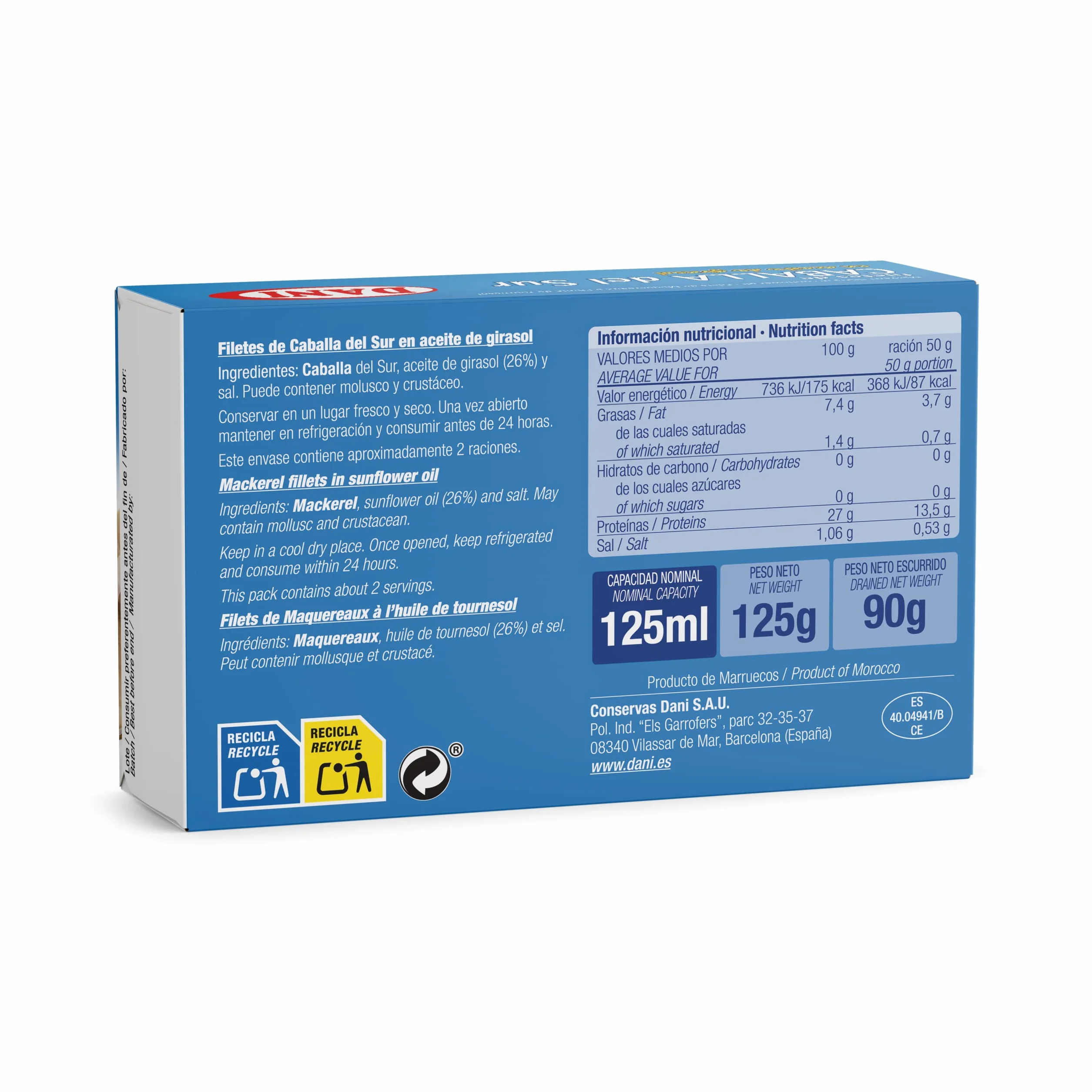 Dani Caballa en Aceite de Girasol Pack 12 x 115g