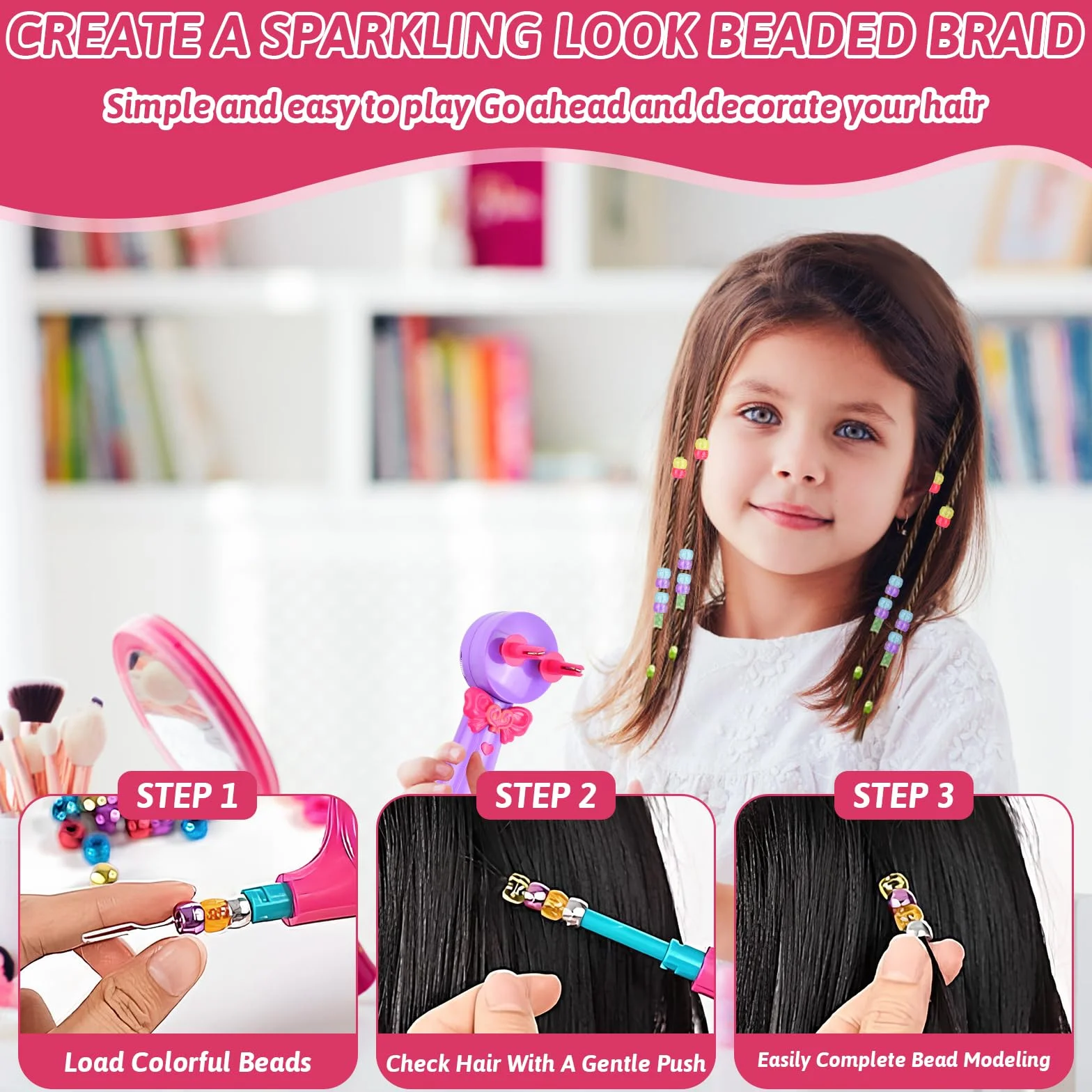 Trenzadora Automática de Cabello, Trenzador para Niñas, Máquina de Trenzado, Herramienta de Peinado DIY