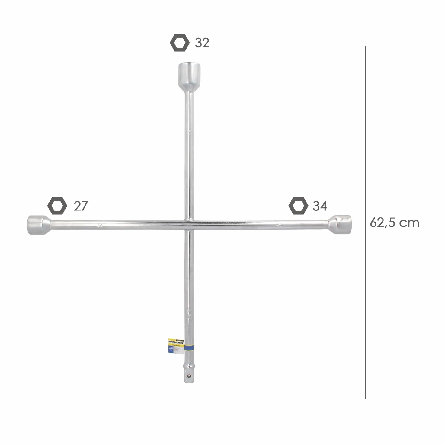 Llave Cruz Wolfpack 24x27x32 mm. y 3/4" Para Camión.
