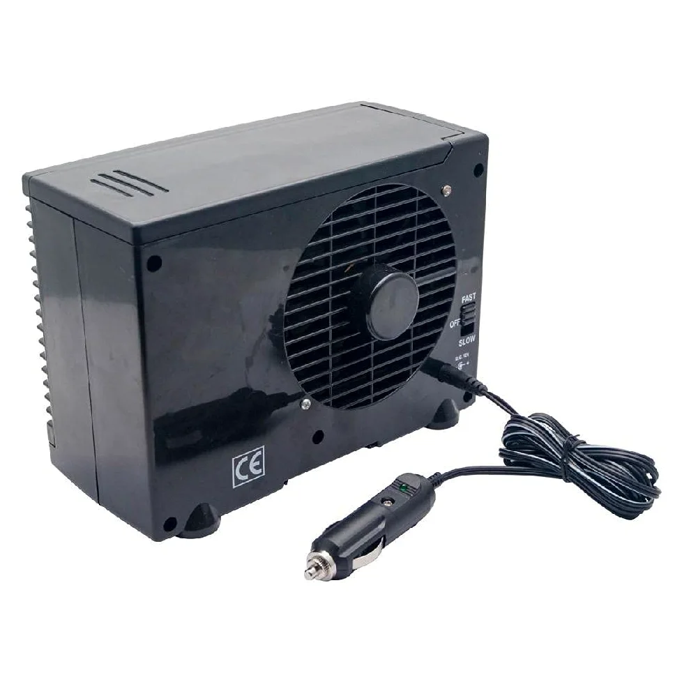 Baceyong - Aire acondicionado para coche (2 velocidades, ventilador de escritorio portátil, 12 V, aire acondicionado, 2 velocidades, ventilador de escritorio portátil, 12 V, 12 V)