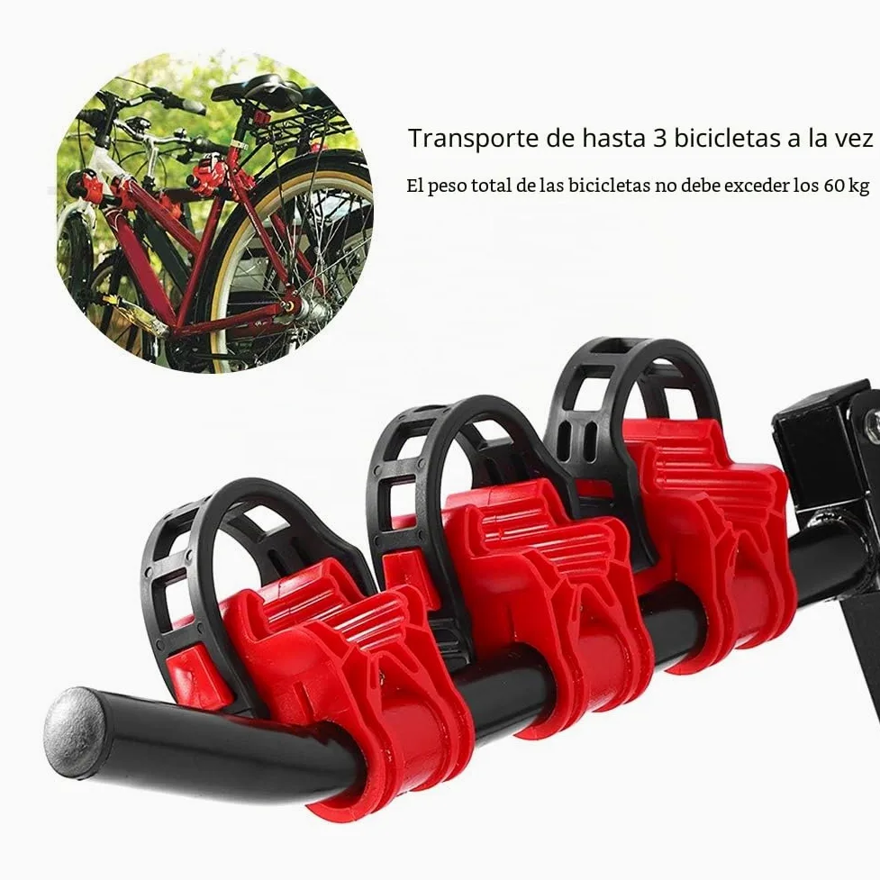 Soportes Universales para Portabicicletas, 3 Bicicletas, Soporte para Remolque, Portabicletas para Maletero de Automóvil