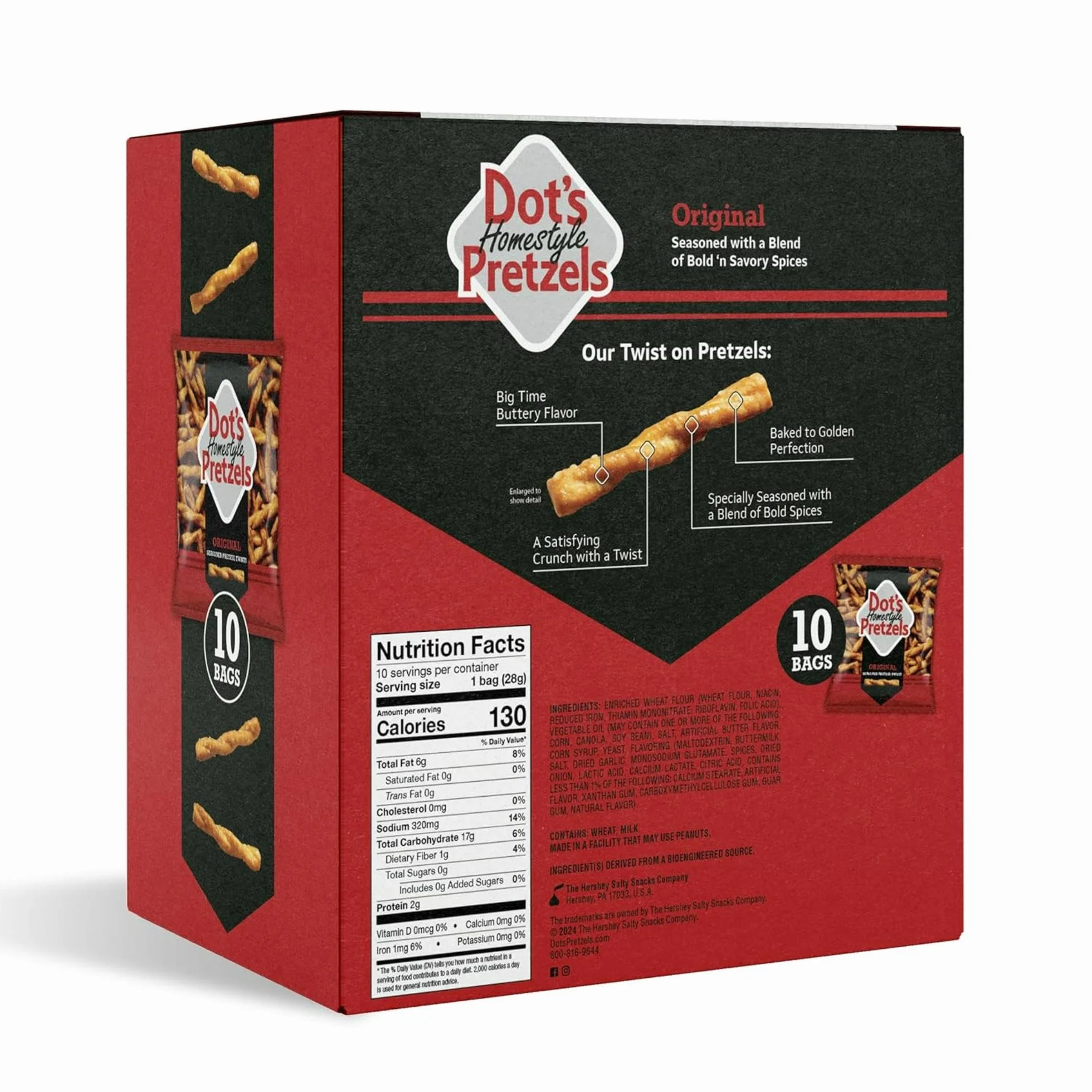 Dot's Pretzels Pretzel Twists originales sazonados 1 oz bolsa (10 unidades)
