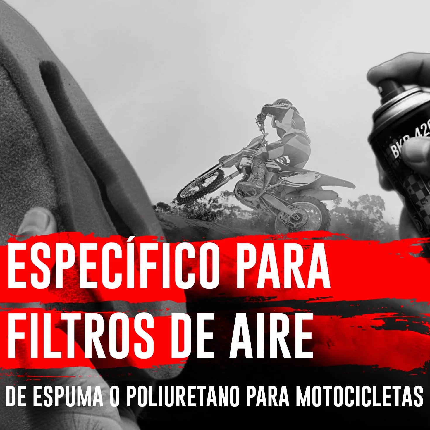 ERRECOM 1000 Miglia BKR 4201 Aceite para Filtro de Aire de Moto en Esponja/Espuma de Poliuretano–Spray de 250ml, Alta Adherencia, protege el Motor de Polvo,Barro y Humedad,optimiza el Flujo de Aire