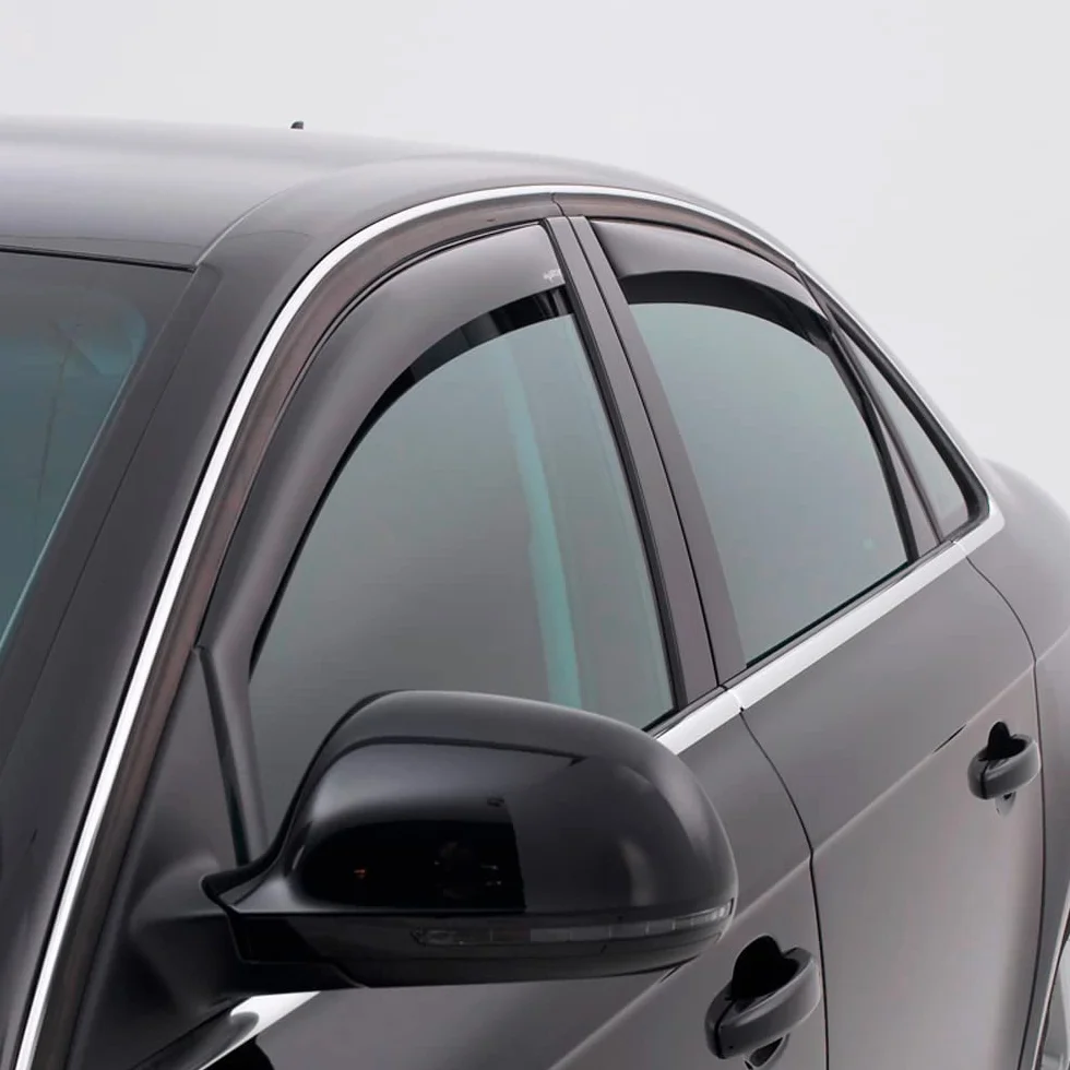 ClimAir Deflectores de Aire Negro Compatible con Volkswagen Transporter T7 Multivan 2021-