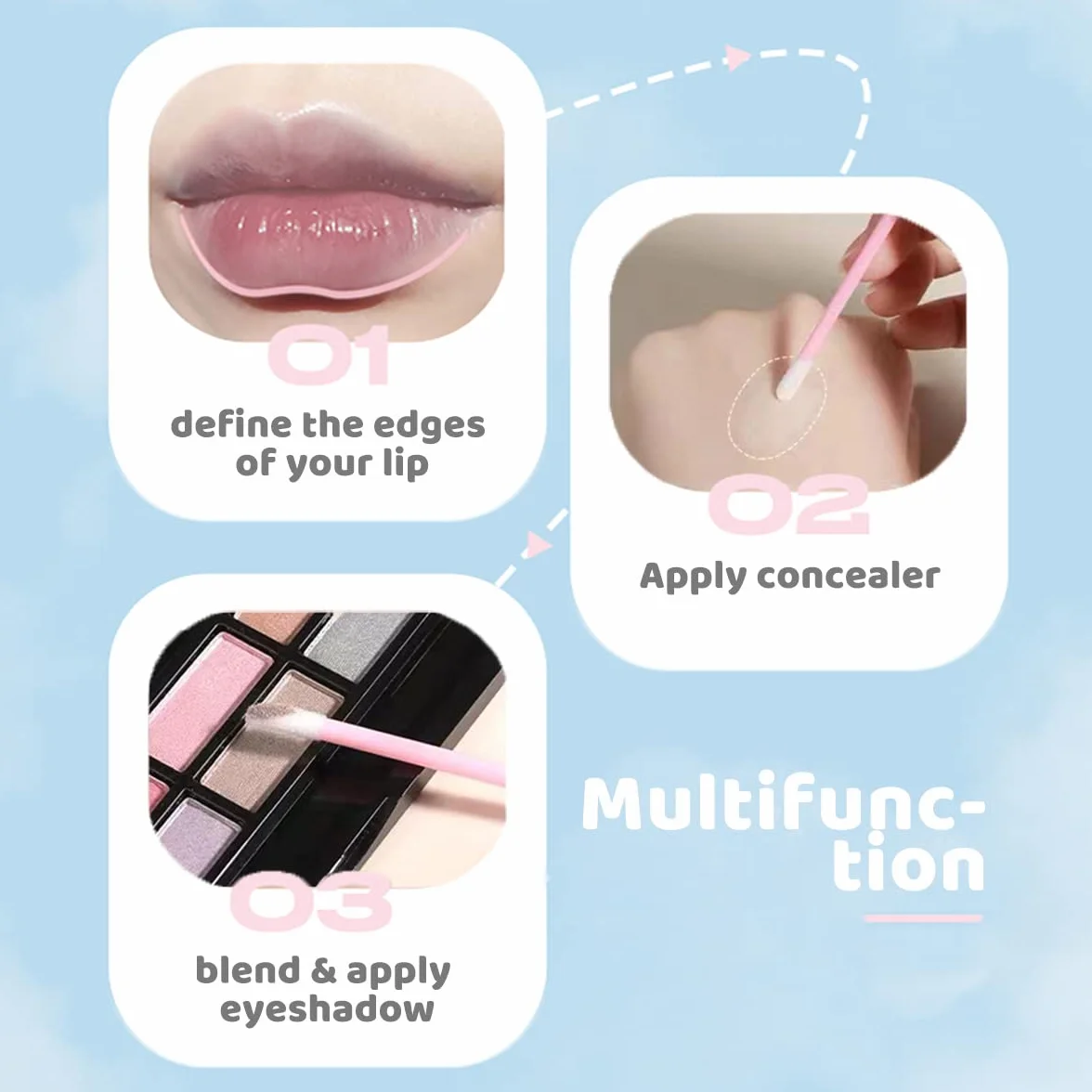 Cepillos Labios Desechables 100 Piezas, Cepillo de Lápiz Labial Aplicador