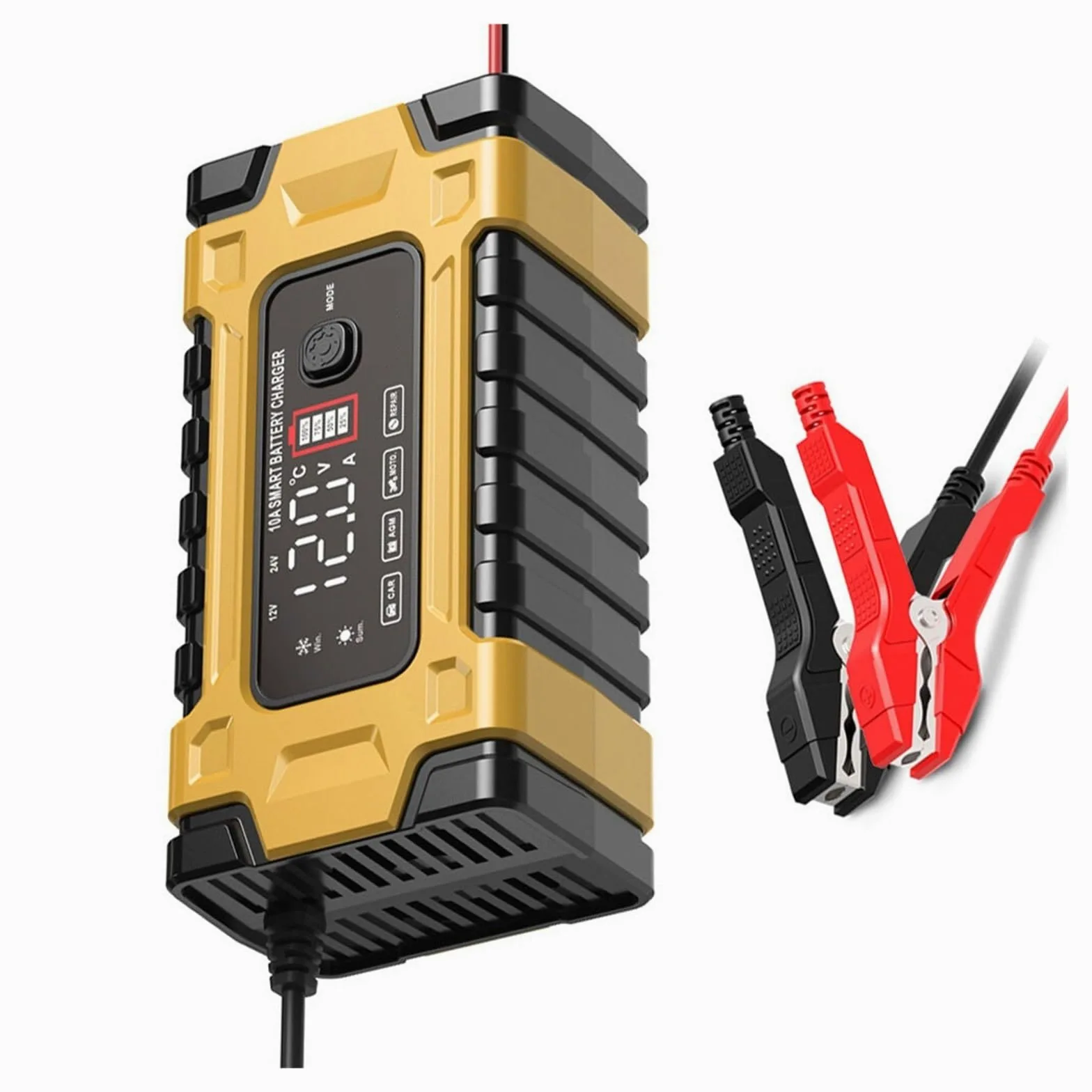 Cargador De Batería Coche 12V Y 24V Carga Automática Inteligente LCD Digital Carga De PrecisióN