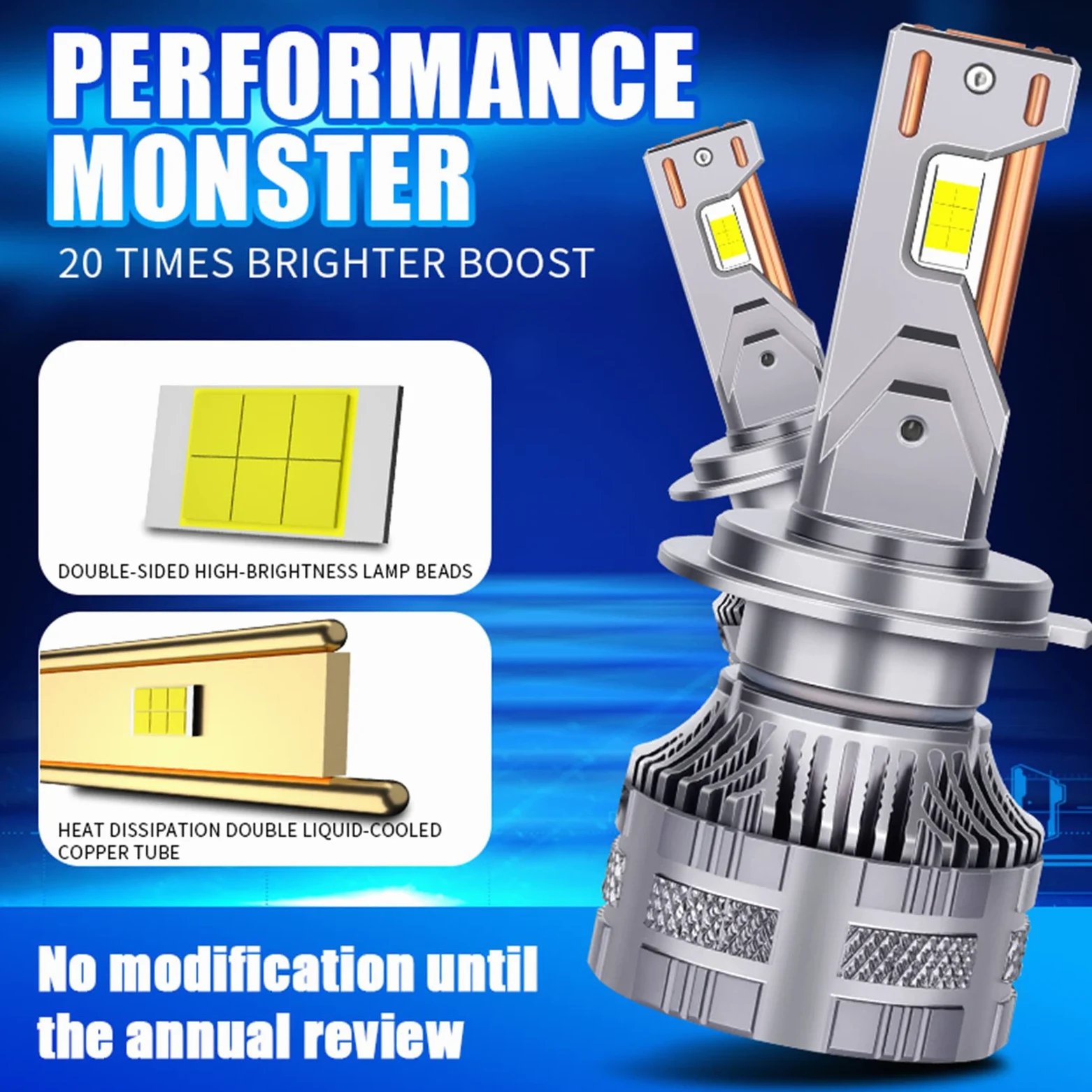 Bombillas LED Para Faros Delanteros, 130 W, 39800 Lúmenes, Kit De Conversión De Faros LED Superbrillantes, 6000 K, Blanco Frío, IP68 A Prueba De Agua, Paquete De 2,H4