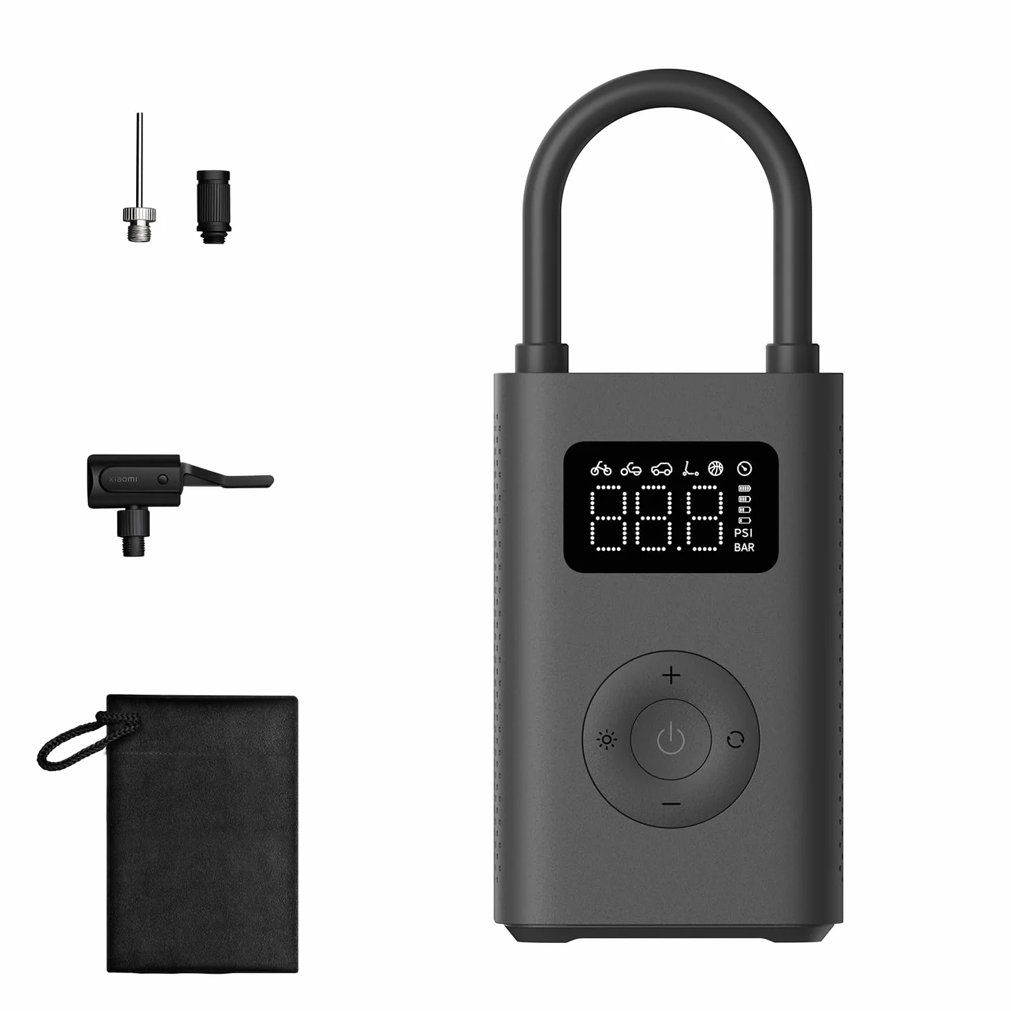 Xiaomi Portable Electric Air Compressor 2, compresor de aire portátil 0.2-10.3 bar 3-150 psi, batería 2000mAh, USB-C, LED, negro