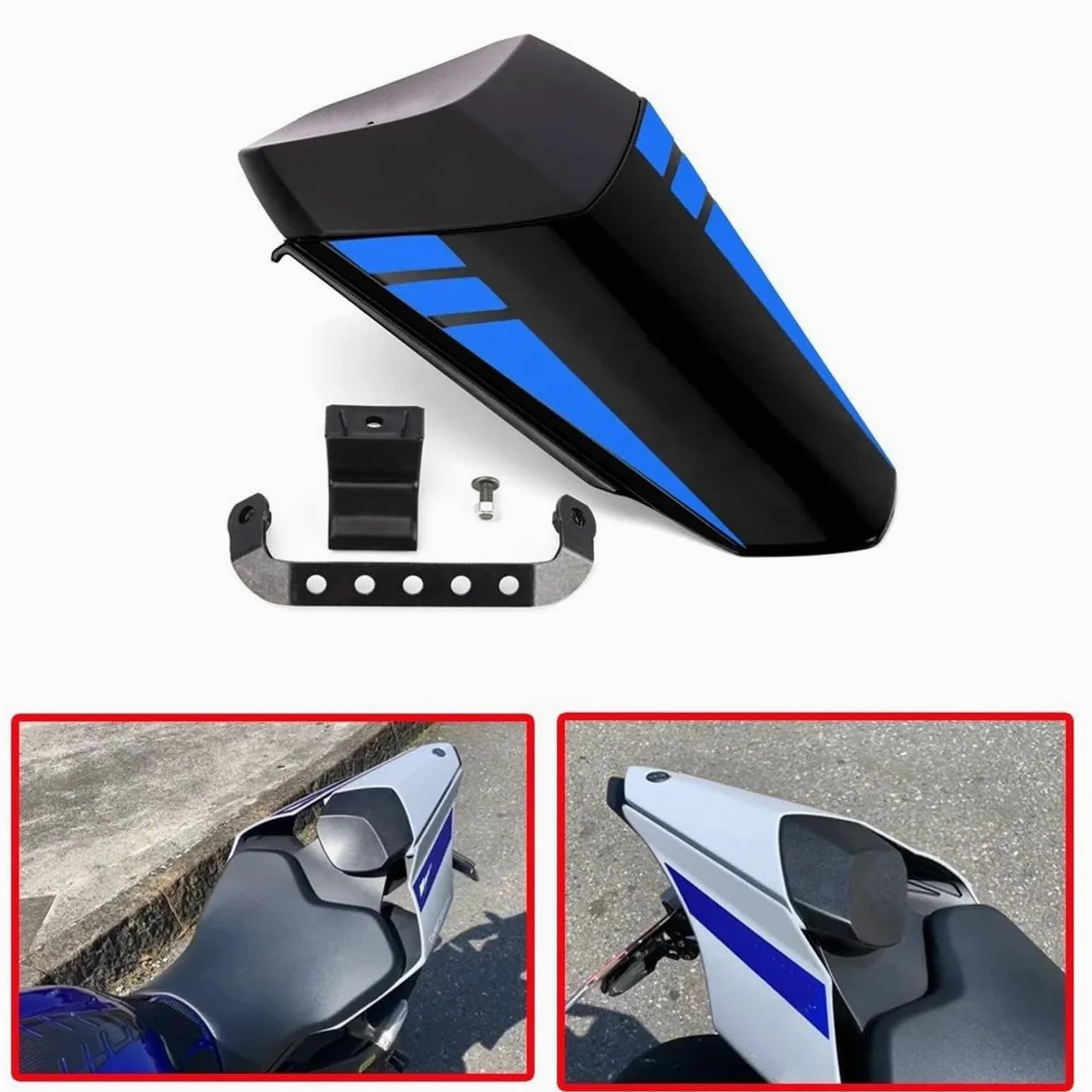 Alas para Moto Cubierta de Asiento de carenado Trasero para Yamaha YZF R1 YZFR1 2015-2022. Juego de Cubierta de Asiento de Motor. Deflector Aire(Carbon Fiber)