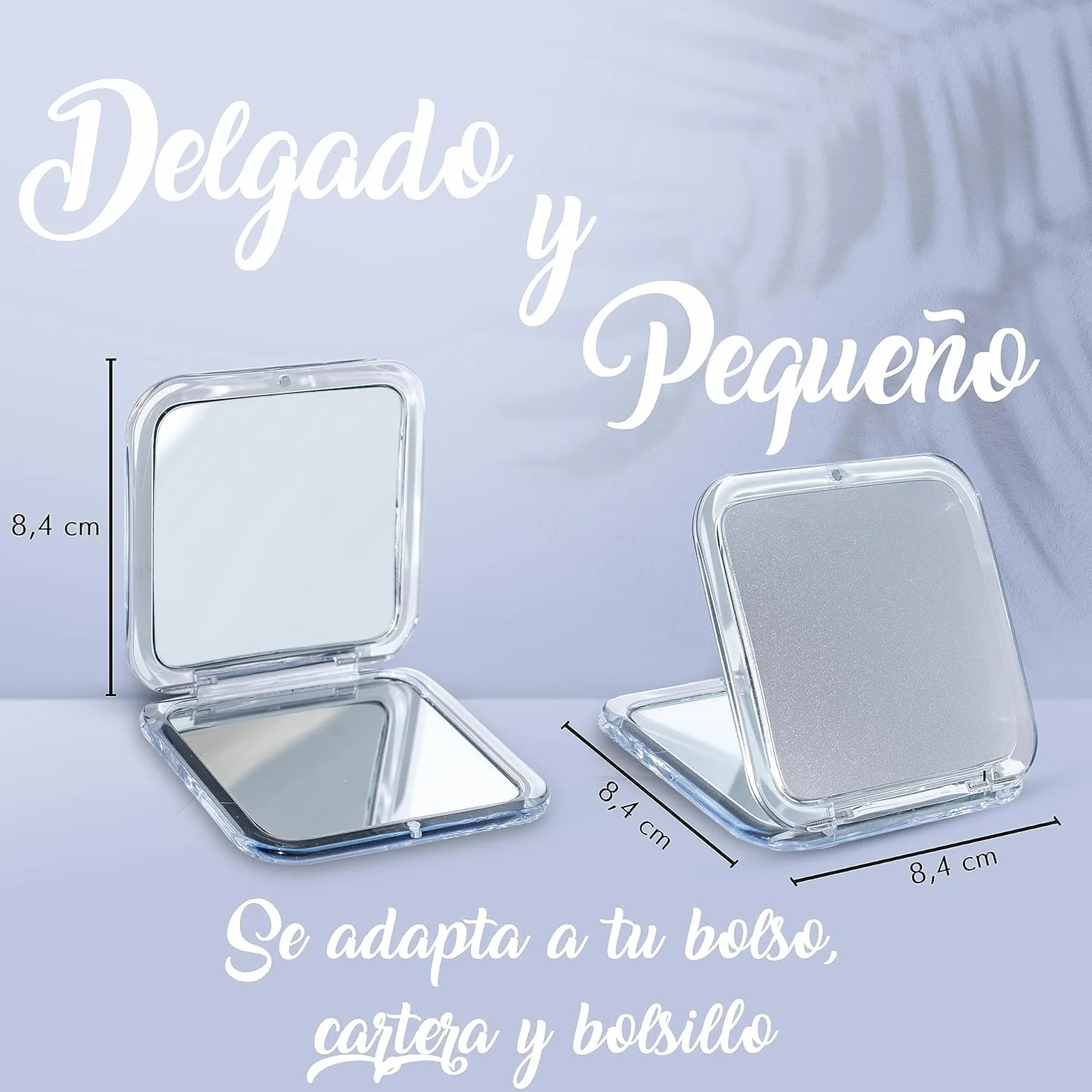 Mirrorvana Espejo de Bolsillo con Aumento 15X Plegable Portátil Maquillaje Plata