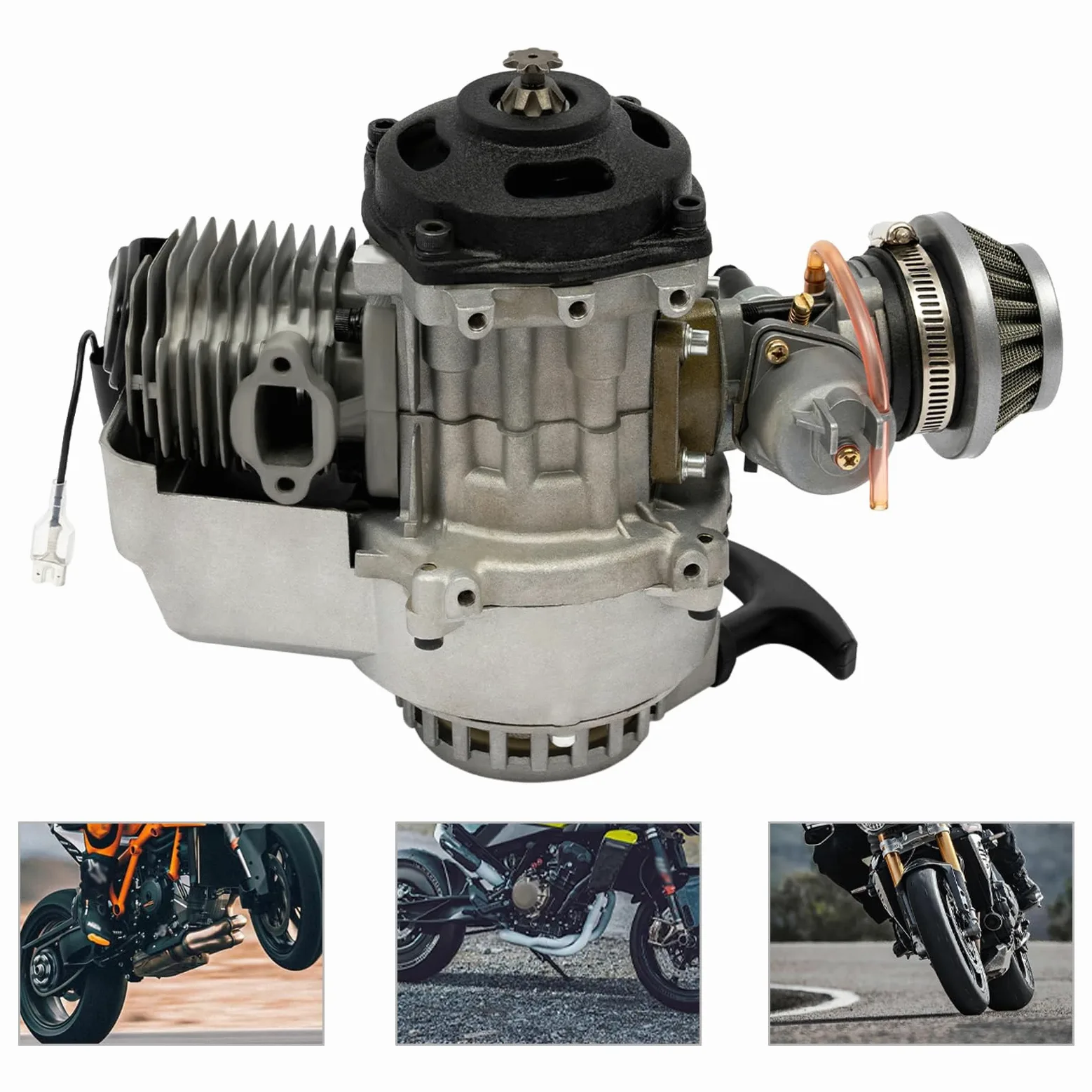 Motor de 49 cc, carburador de minimoto de 2 tiempos, para ATV, Dirt Bike, Quad, Pocket Bike, motor para Dirt Bike, motores para mini ATV, Quad con transmisión y carburador