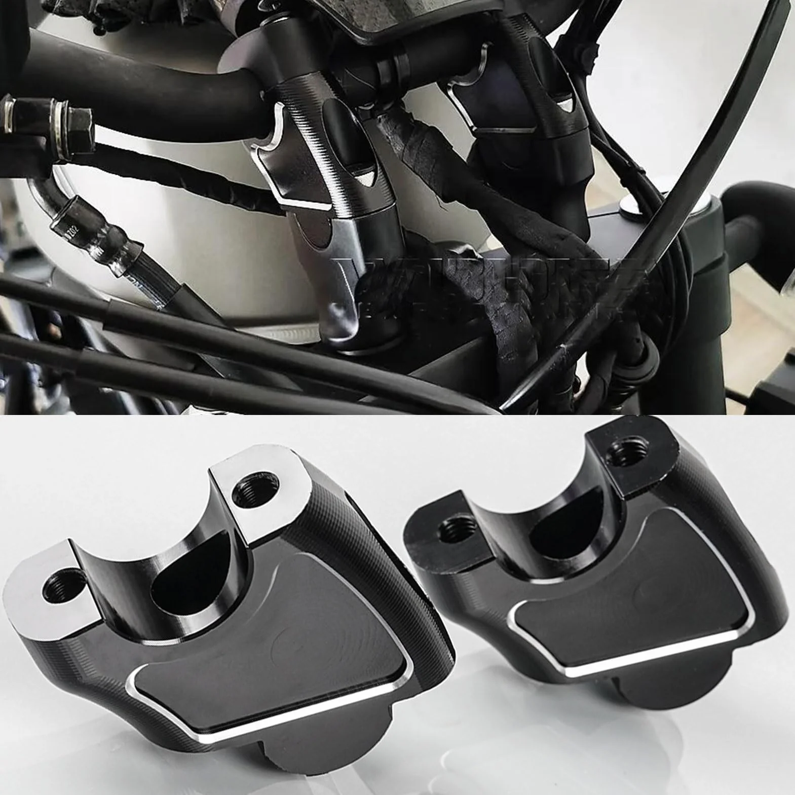 WOOGA Piezas modificadas para motocicleta Elevadores de manillar Kit de abrazadera de montaje de altura de 45 mm 25 mm hacia atrás Compatible con Ho&nda Rebel CMX 1100500/300/250 Accesorios 2017-2024