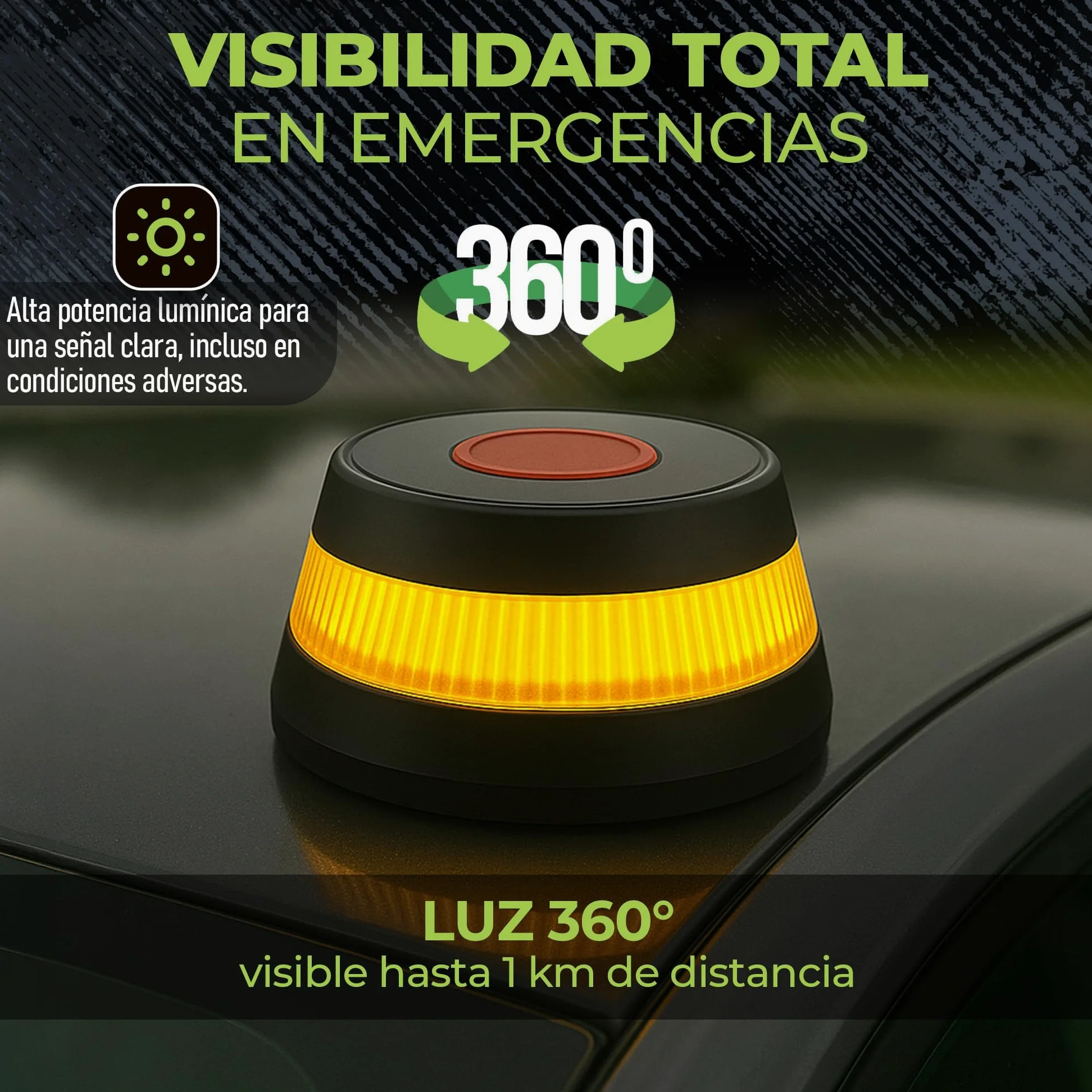 Baliza V16 Homologada DGT 3.0 con Geolocalización – Luz Emergencia Coche, Baliza Conectada DGT, Visibilidad 360º, Datos Incluidos hasta 12/2038, V16 LED Obligatoria 2026
