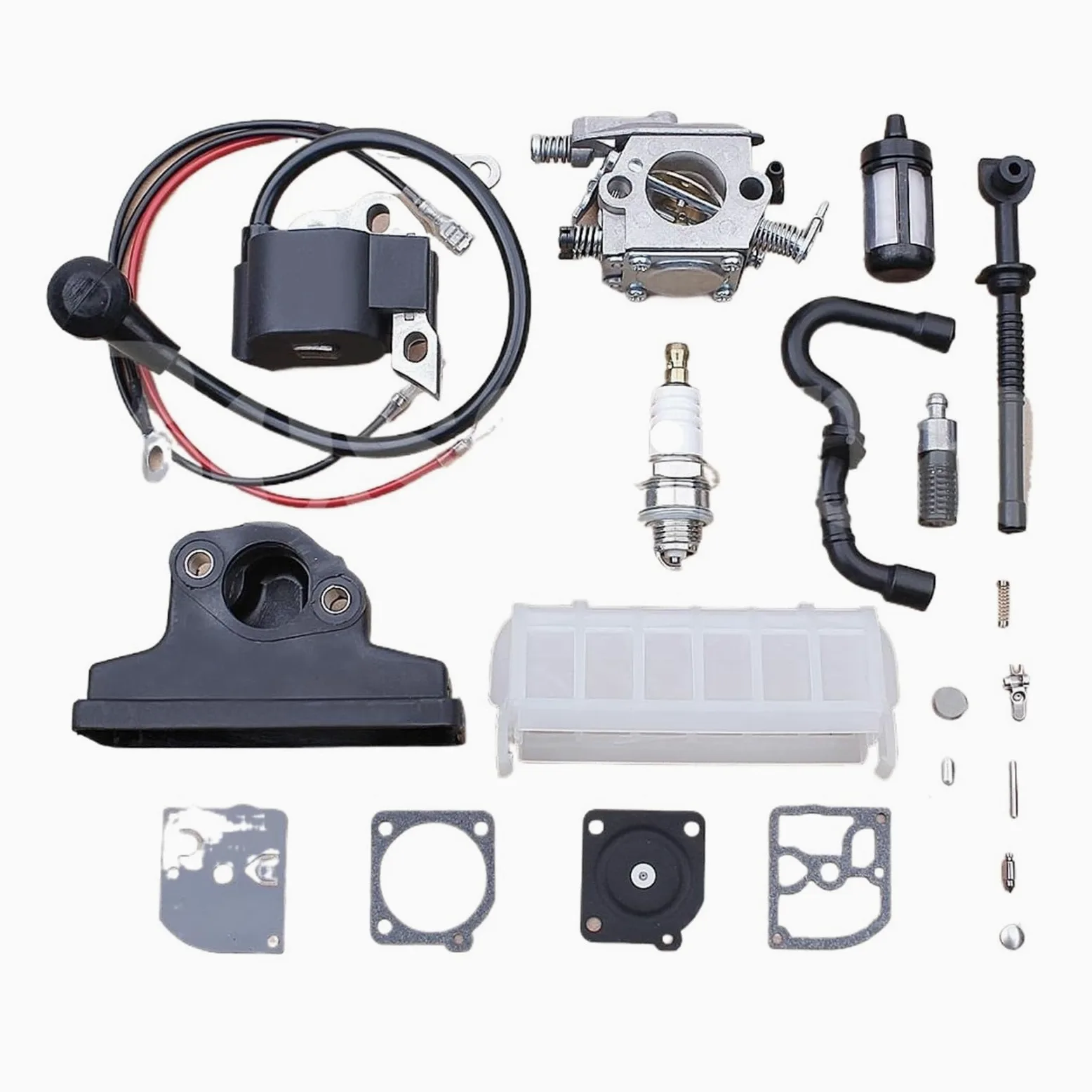 Bobina de Encendido del carburador y Filtro de Aire for Motosierra 021, 023, 025, MS250, MS210, MS230, Kit de reparación de carburador 1123, 120 y 1651