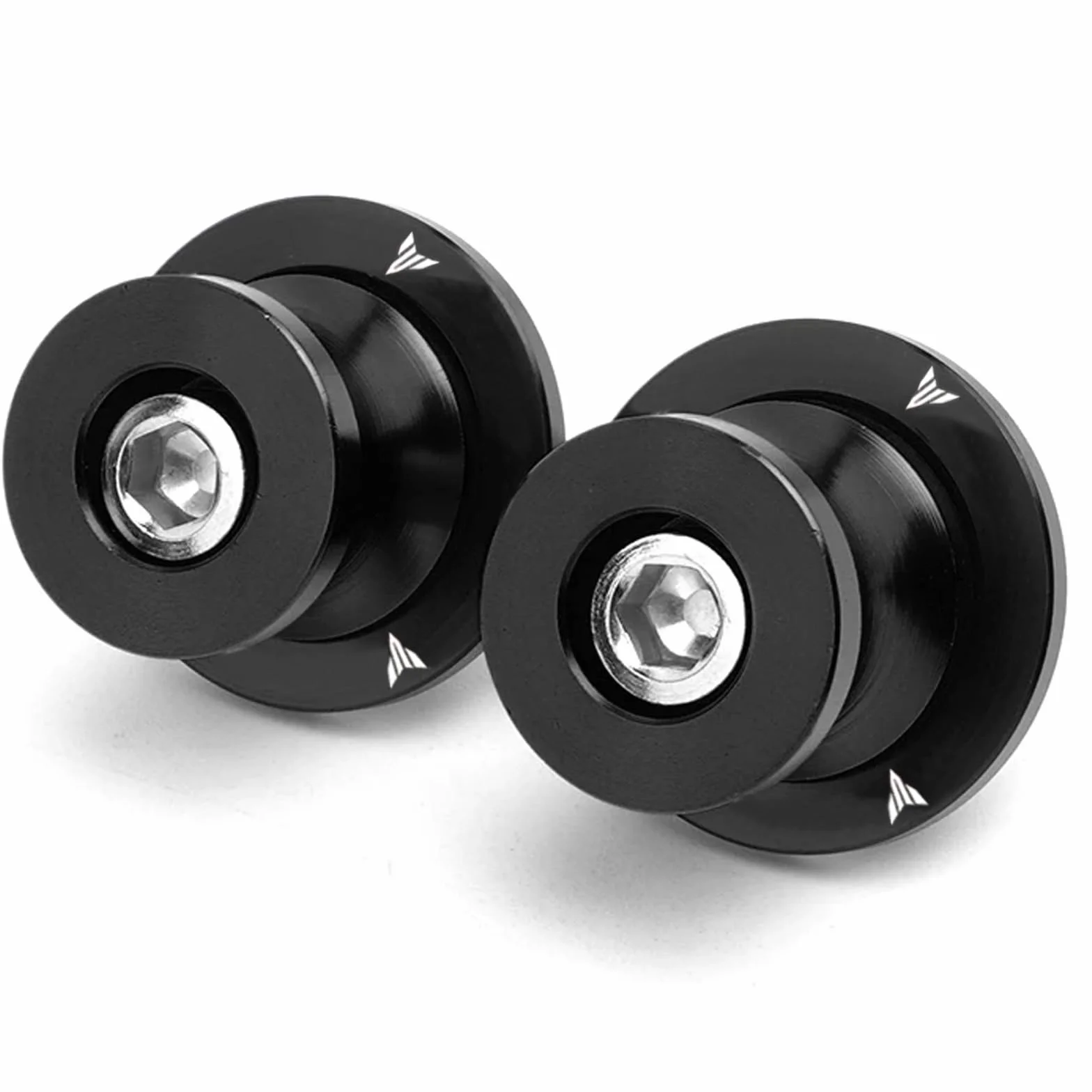 2 pcs M6 Motorcycle Tilting Aluminum CNC Slider Spools Motorcycle Bolts Accessories Arms para MT01 MT-01 MT03 MT-03 MT-125 MT09 MT-09 MT10 MT-10 Negro