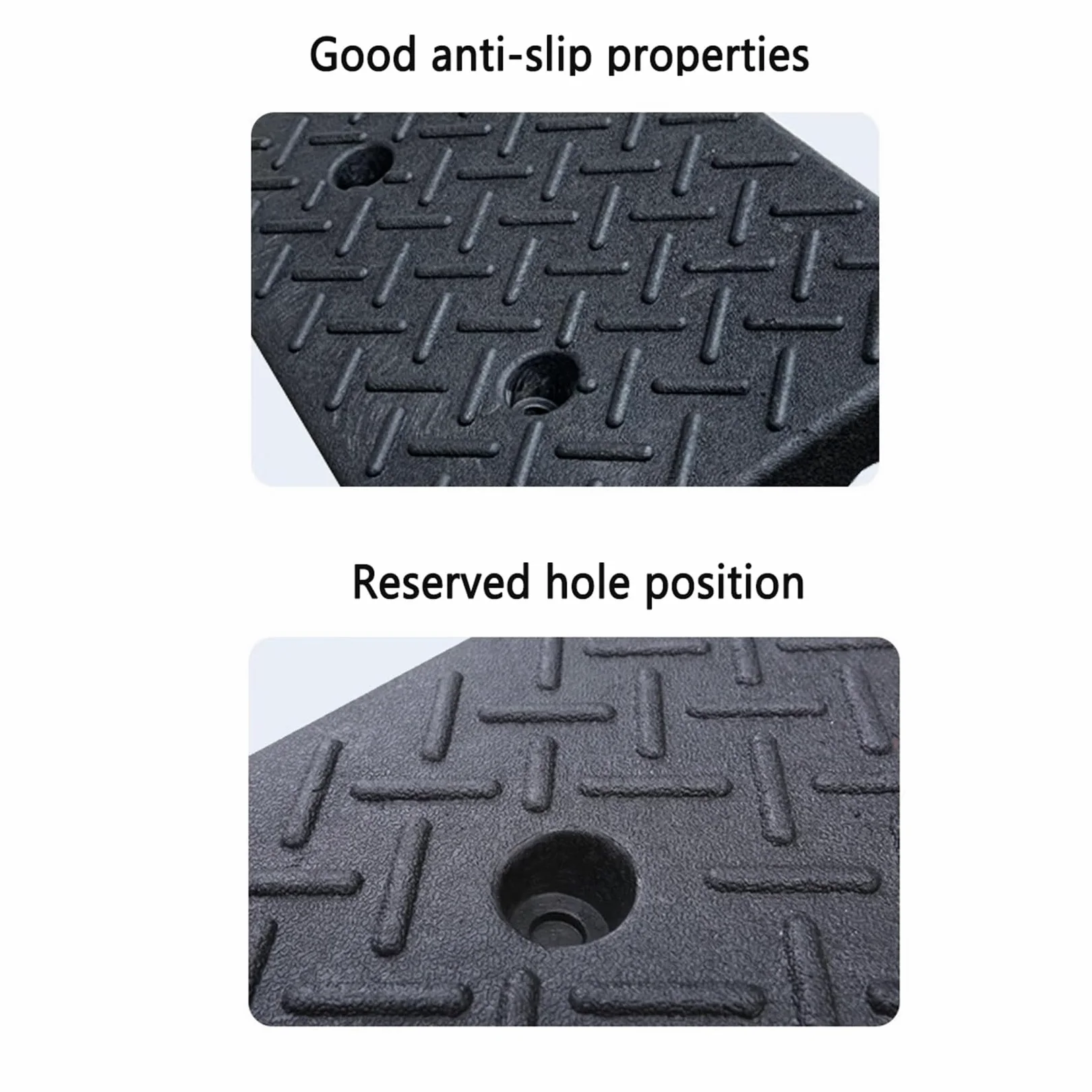Rampa de Goma para Aceras, Rampa de Umbral, Rampa para Sillas de Ruedas, Rampa para AutomóViles, Rampa PortáTiles, Escalones para el Hogar con Superficie Antideslizante, 2 Piezas(Size:50X27X13cm)