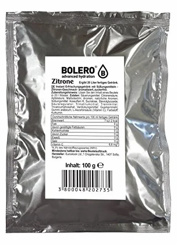 Bolero Bebidas 100 g bolsa sin azúcar sin calorías sin aspartamo Limón