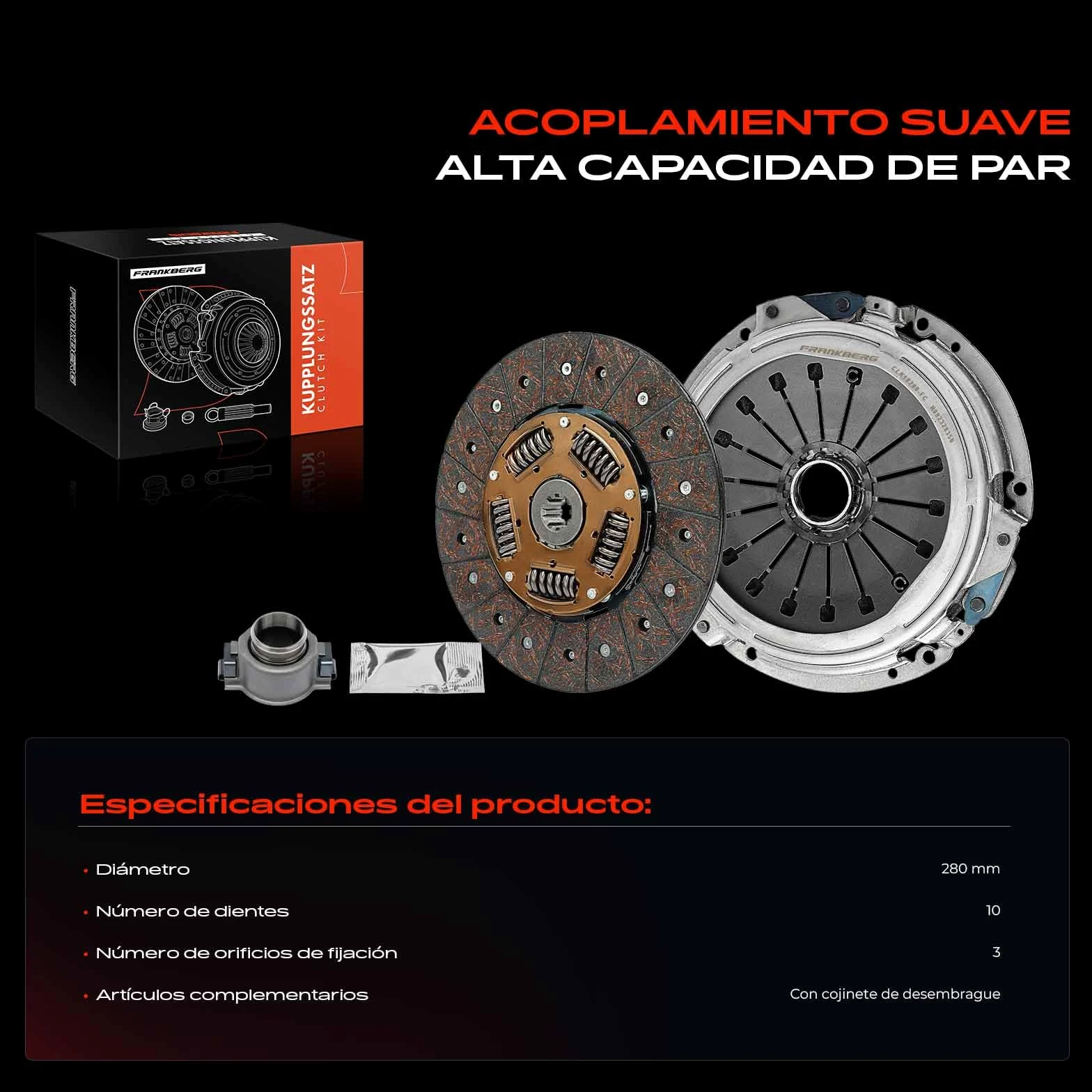 Frankberg Kit de embrague 504132388 | Compatible con: Caja diaria III, Plataforma/chasis Daily III, Plataforma/chasis de transporte diario IV