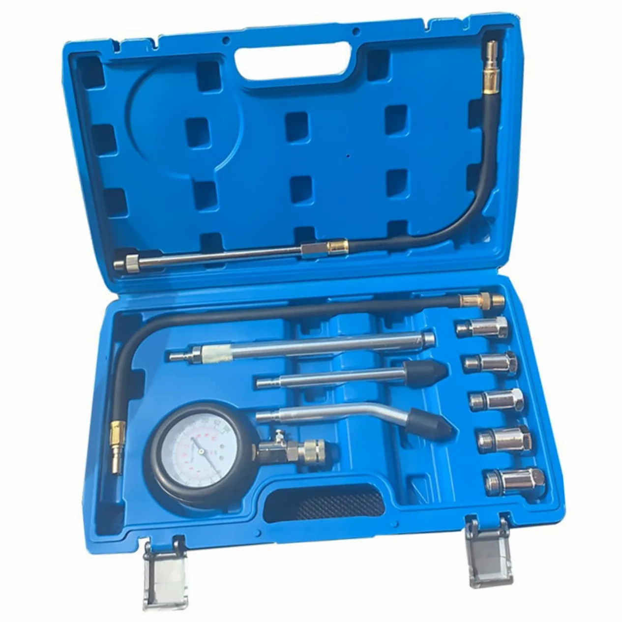 Comprobador de Compresión de Cilindros para Motor Gasolina | 1 Juego, 0-300 Psi y 0-21 Bar, Adaptadores M18x1.5 M14x1.25 M10x1.0 M12x1.25 M16x1.5