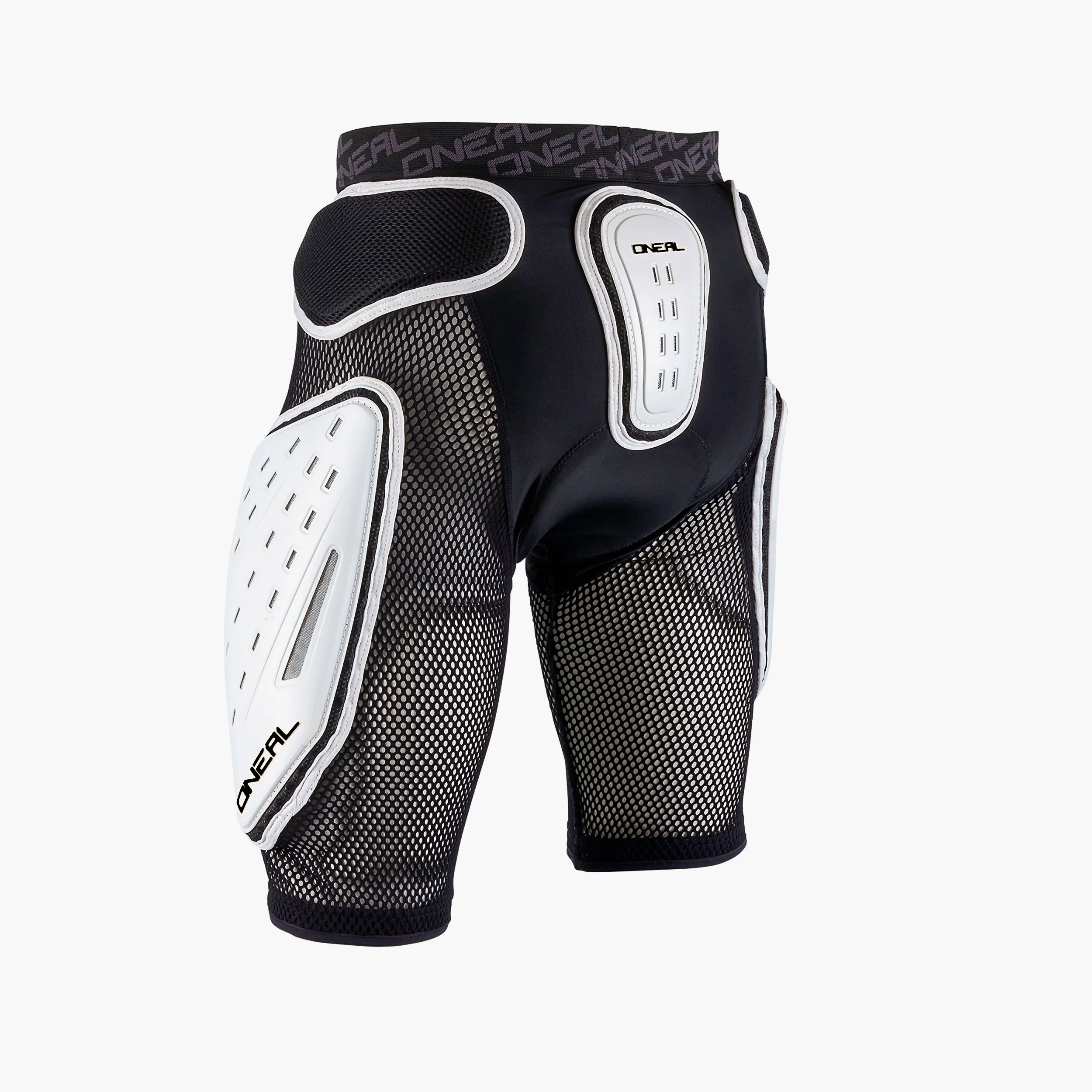 O'NEAL | Pantalones Protectores | Motocross Enduro | Espuma EVA de Alta Densidad, ventilación integrada, Cintura elástica | Kamikaze Short | Adultos | Negro Blanco | Talla S