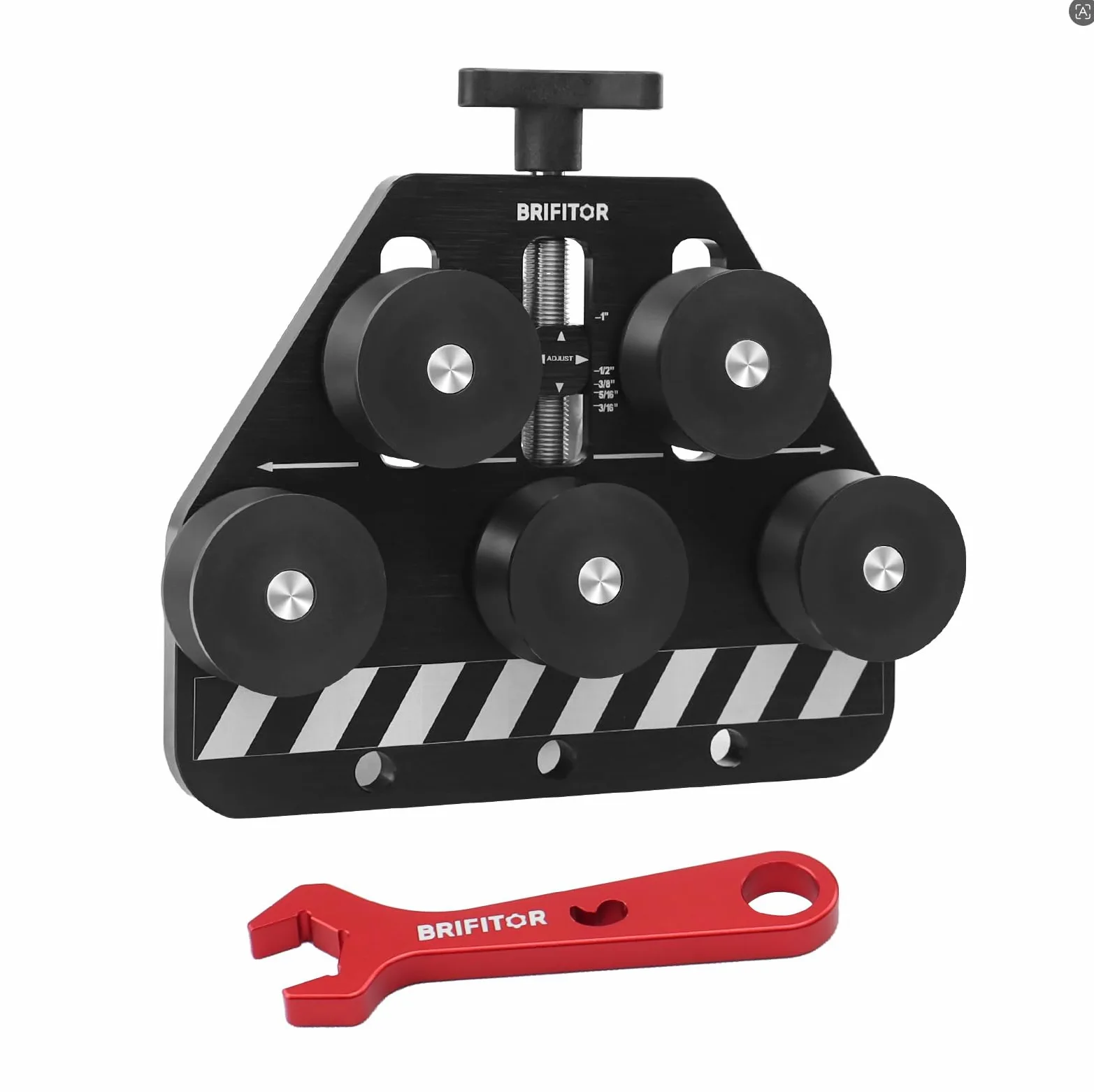 Enderezador de tubos, enderezador de línea de freno para tubos curvados o en espiral de aluminio de acero inoxidable suave de 3/16 a 1.0 pulgadas de diámetro. Con llave AN roja para proyecto