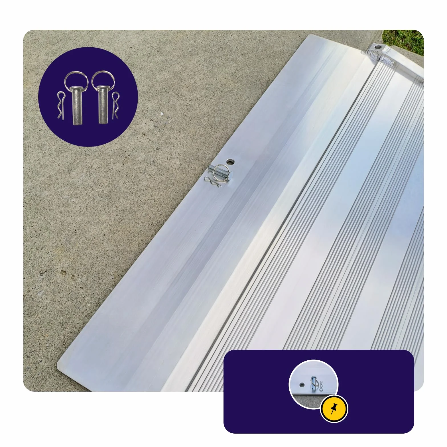 Rampa de Carga 400kg Moto Rigida Robusta Plegable Plataforma 225cm Silla de Ruedas Aluminio Superficie Ultra Antideslizante Transporte Eventos Estuche de Vuelo HR225