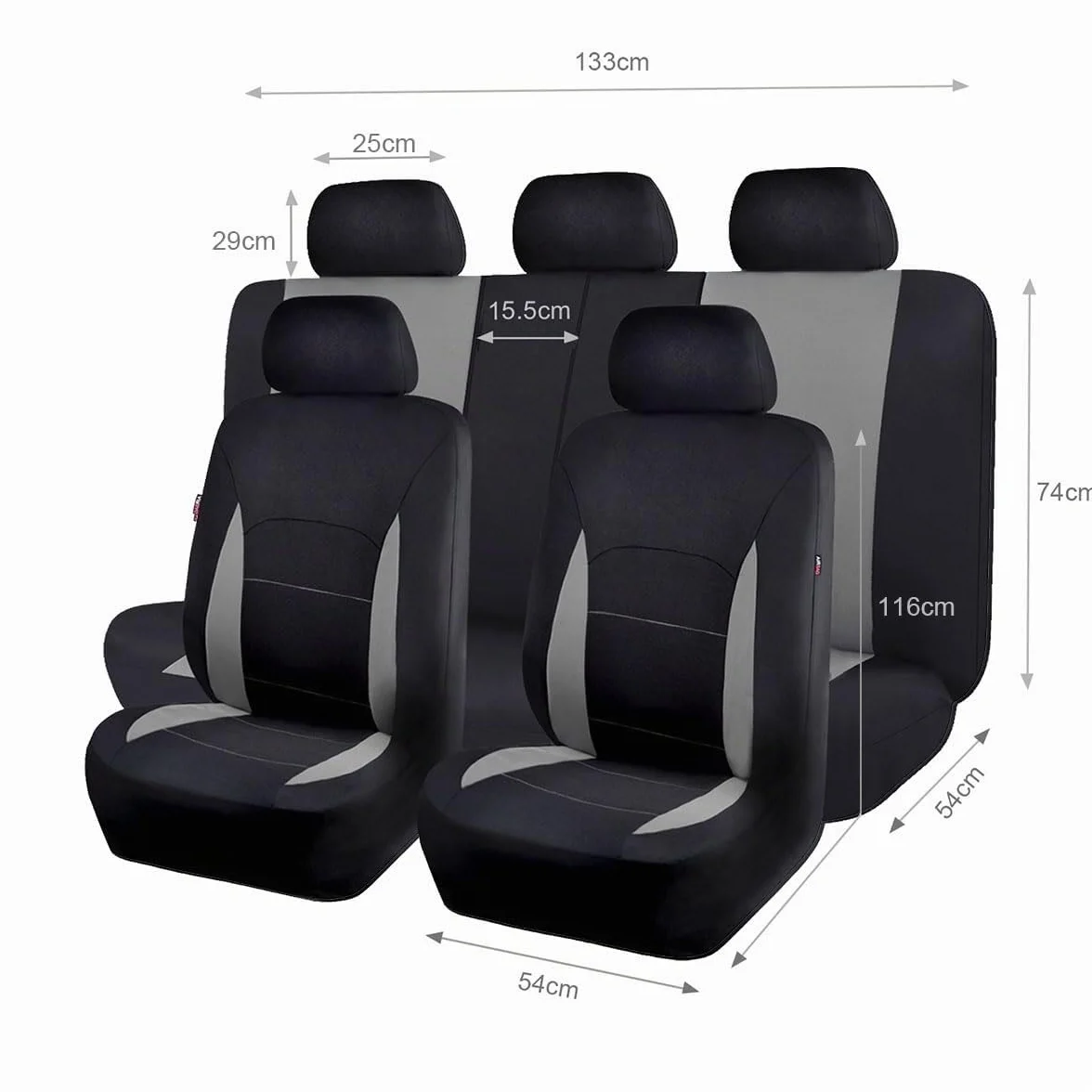 Flying Banner Fundas Asientos Coche Universales para Delanteros y Traseros Compatibles con Airbags Laterales(Juego Completo, Gris)