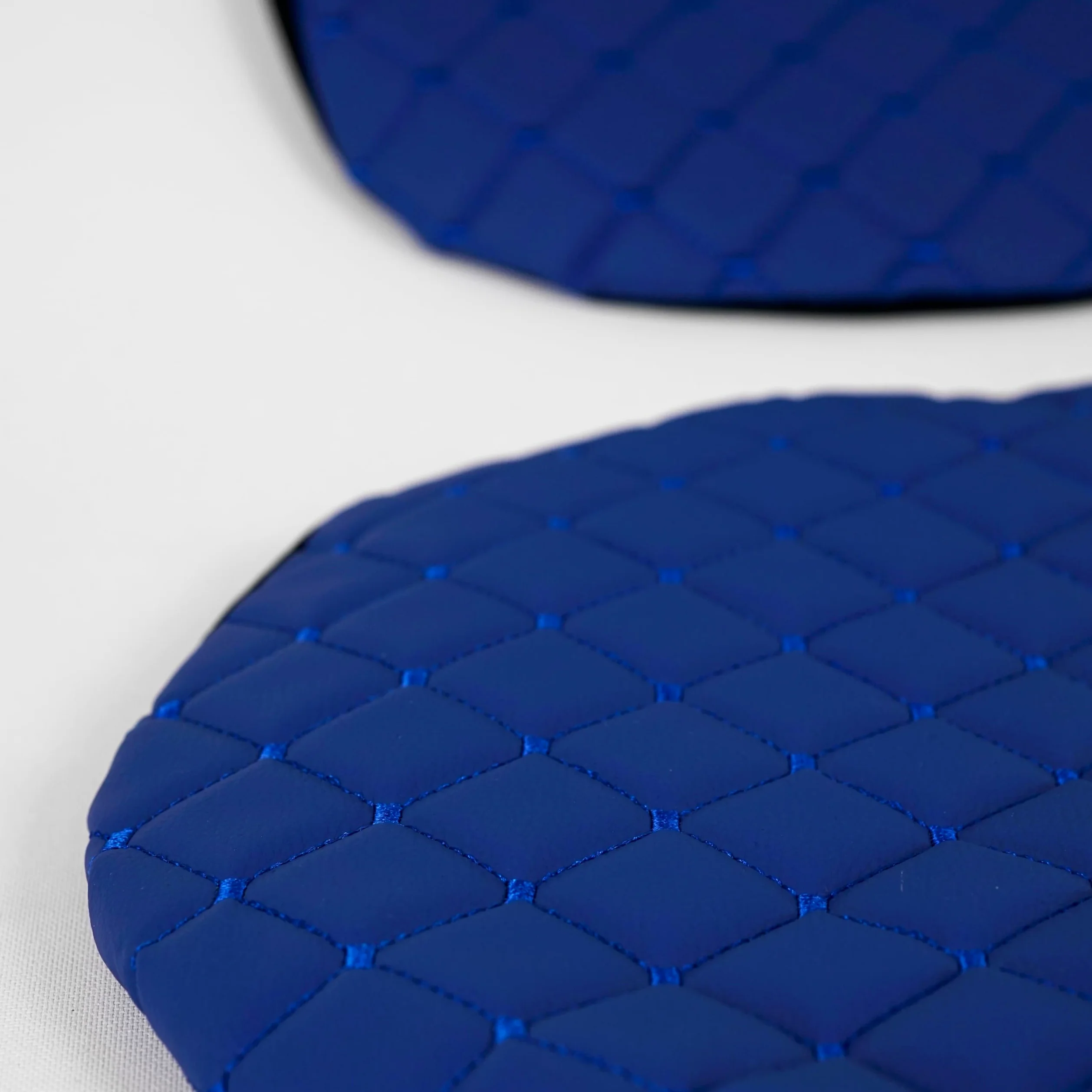 Funda de asiento de tractor resistente, acolchado Impertex duradero para tractores y carretillas elevadoras, cortacésped (cuero azul, costuras azules)