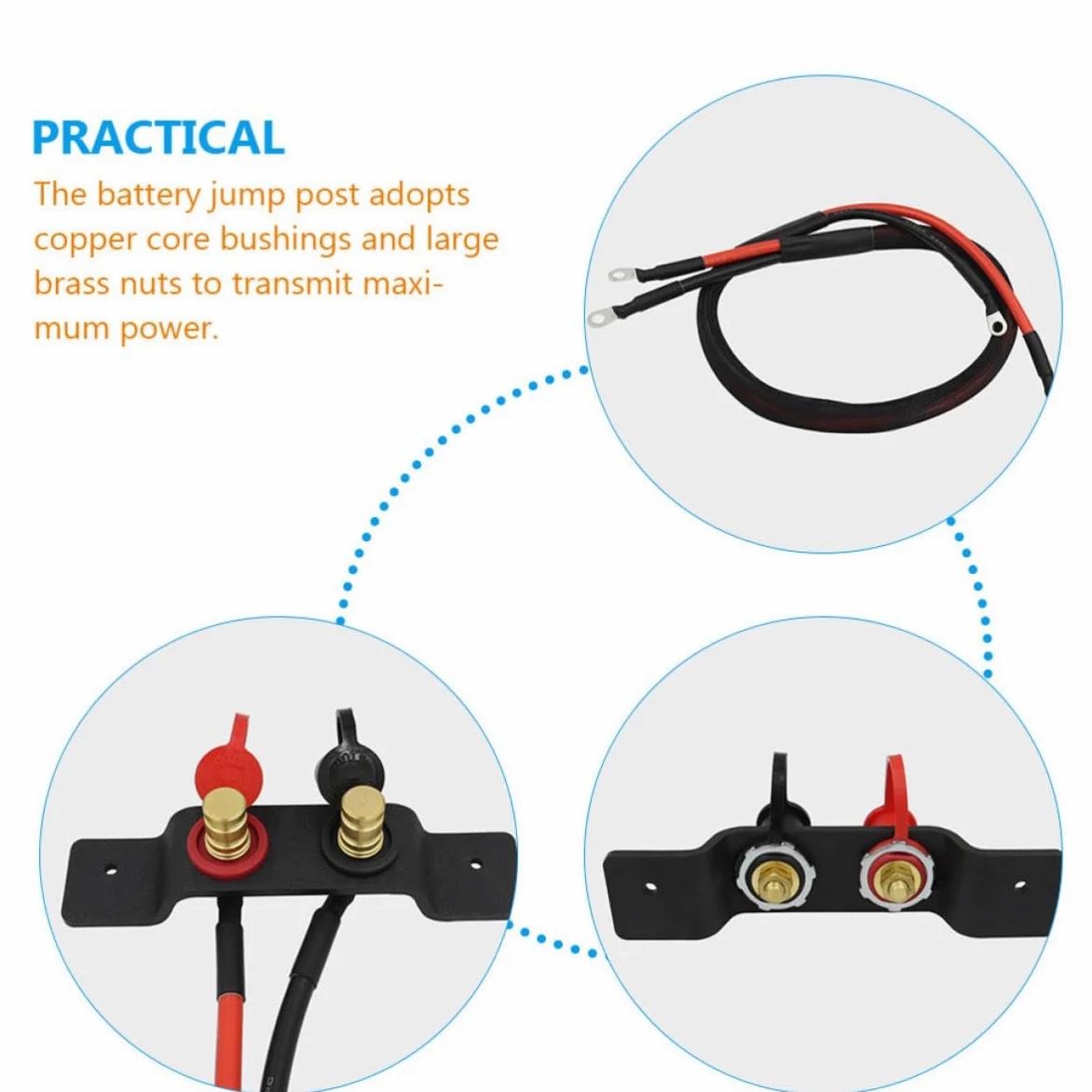 POPETPOP Cable de Arranque para Batería Utv Can-am Cable de Alta Tensión Terminales Resistentes Kit para Carga Rápida Compatible con Maverick y Plazas