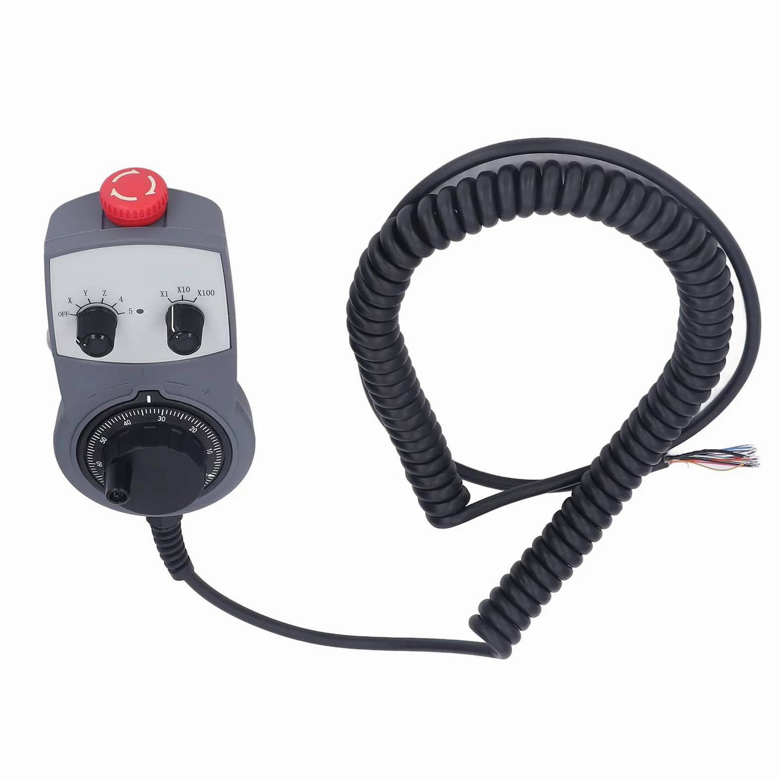 Generic Controlador de Volante Electrónico CNC con Base Magnética para Uso Conveniente en Fabricación, Cables Duraderos, Parada de Emergencia Incluida
