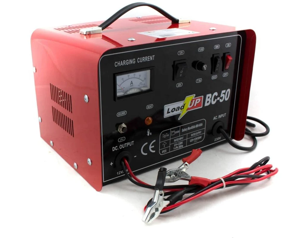 Airpress Cargador de Baterías BC 50 | 40A | 12V / 24V | Para baterías 40–400 Ah | Cargador eléctrico profesional 230V