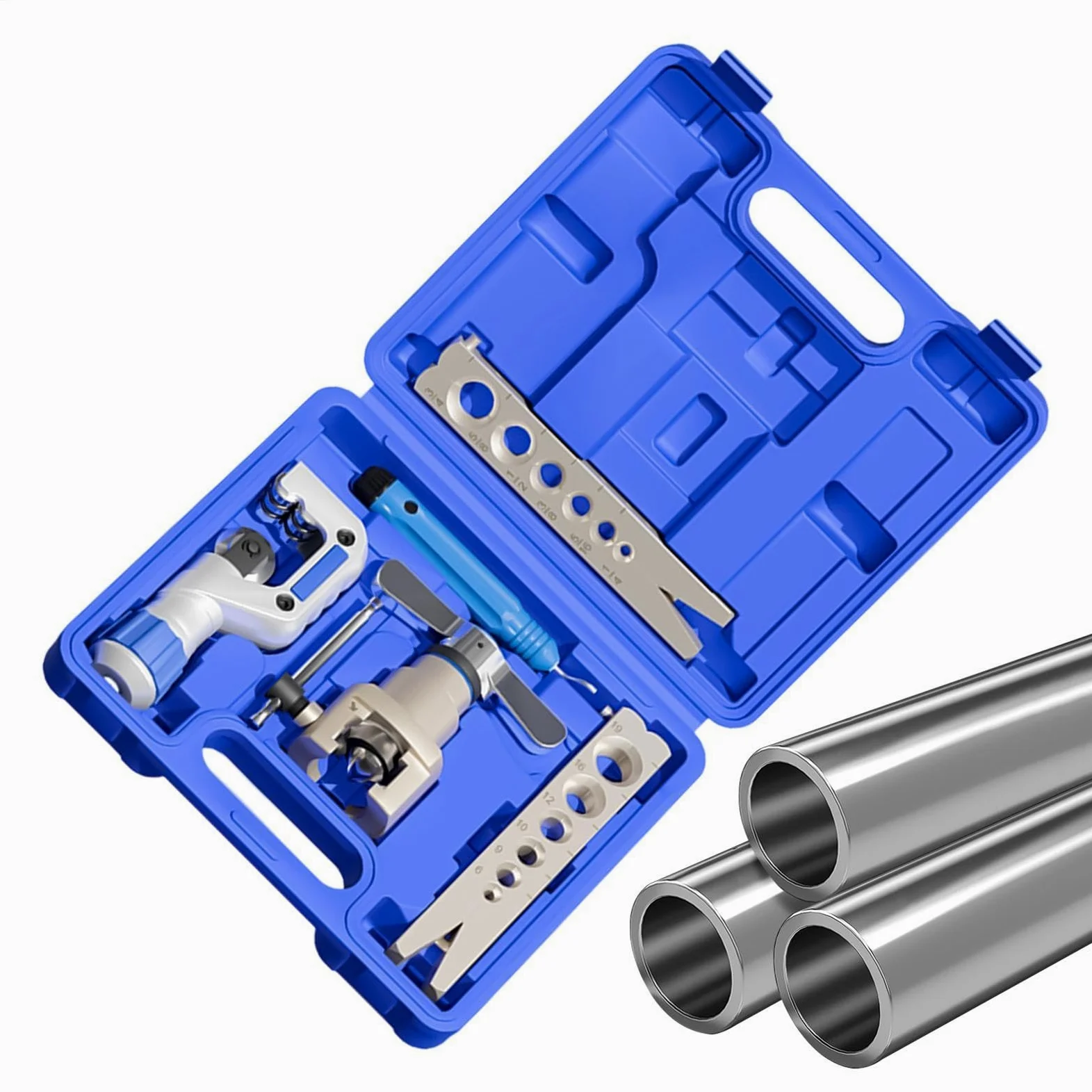 Kit Abocardador Frenos Set Reparación y Mantenimiento Líneas Coche | Kit De Abocardado Doble Para Taller Hogar Industria Garaje Exterior Coche Camión Sedán