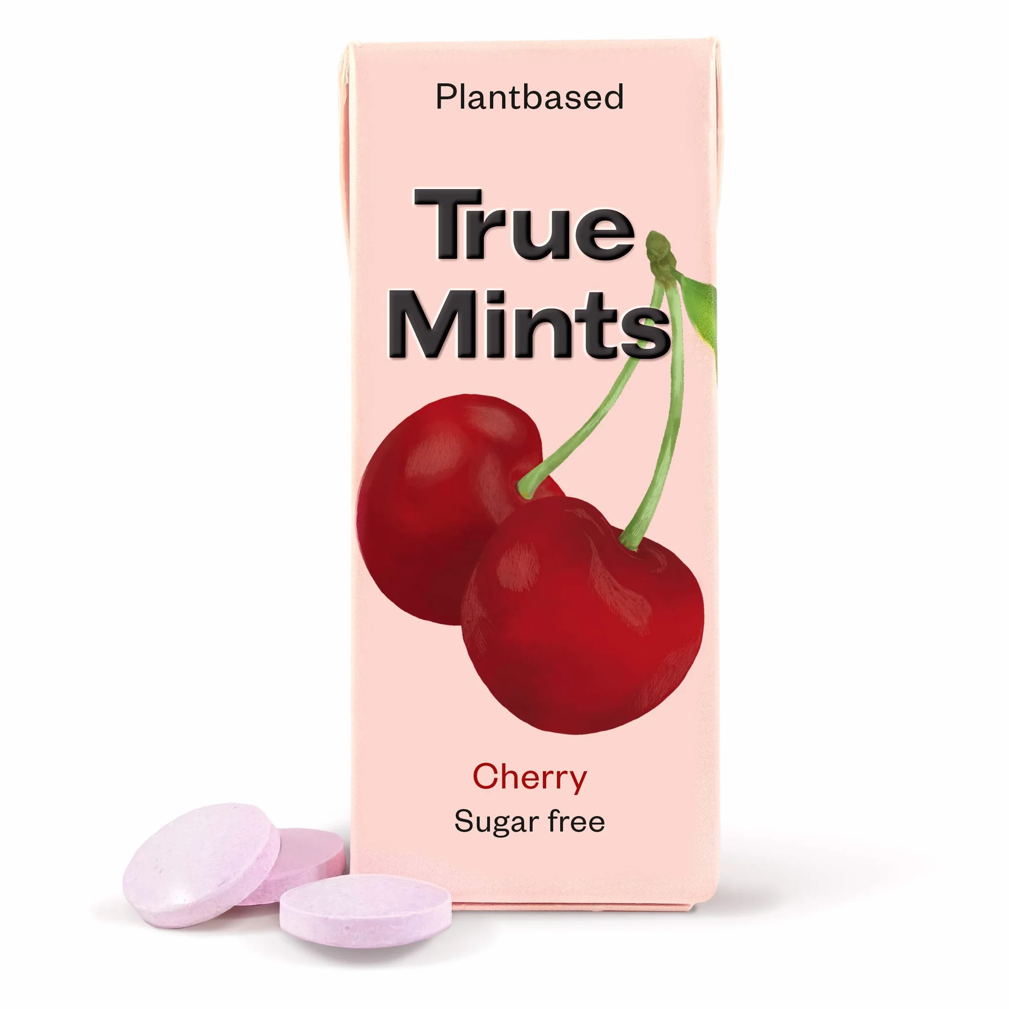 True Mints Caramelos Veganos Sabor Cereza Pack 18 Cajitas Sin Azucar Aromas Naturales