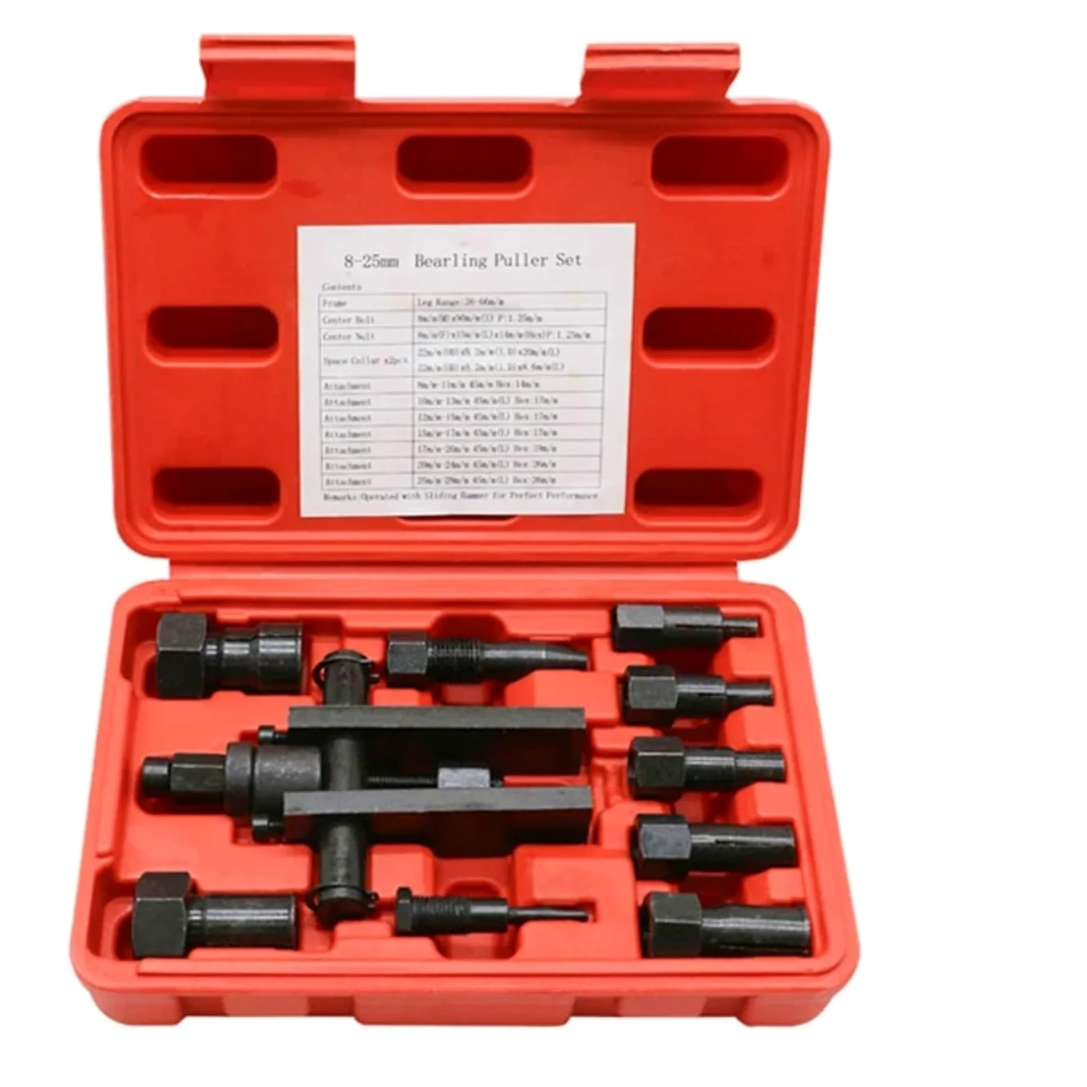 Extractor de Volante Motor Extractor de cojinetes práctico, Herramienta de extracción de cojinetes de Motocicleta con Caja, Kits de Extractor de cojinetes internos, 10 Uds.