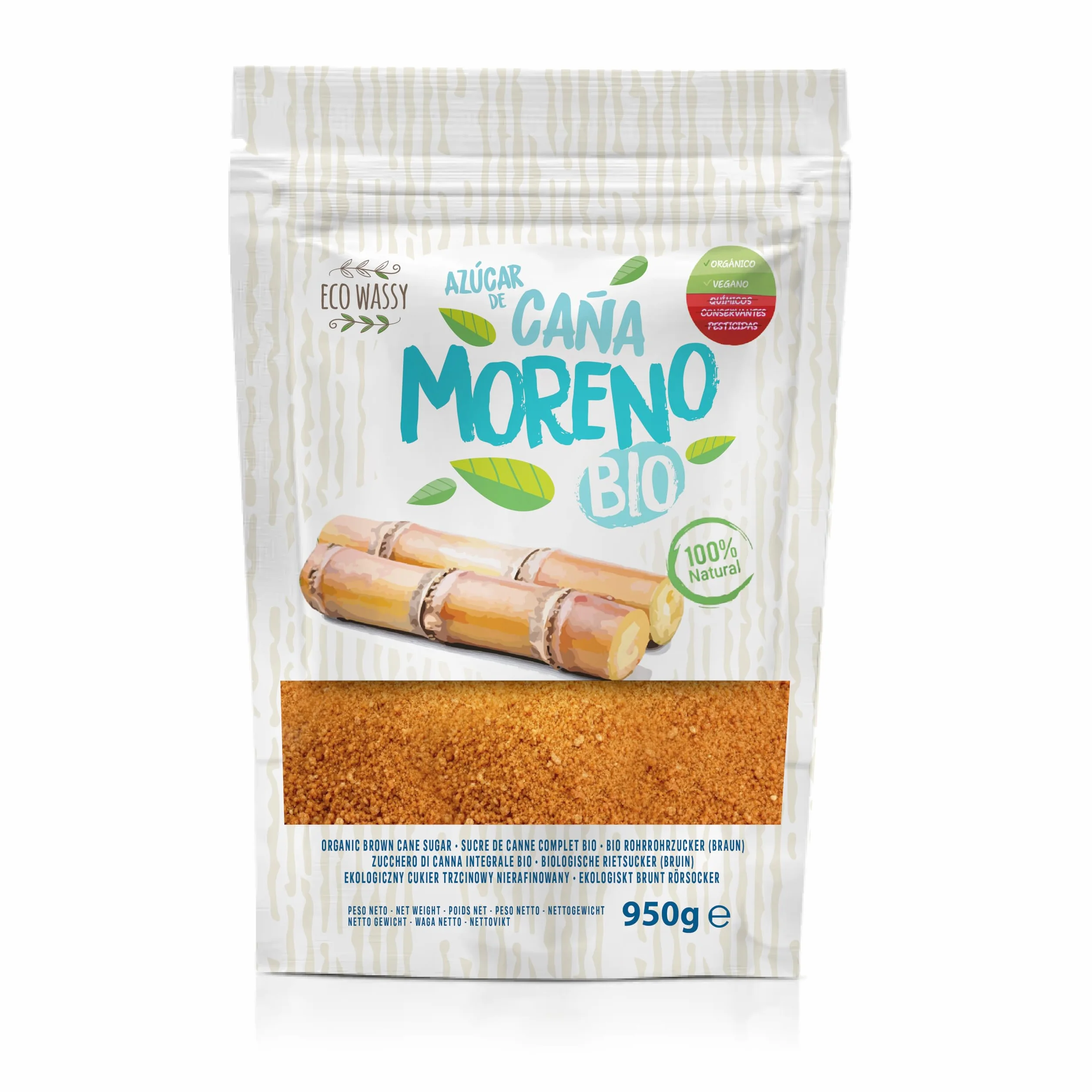 Azúcar Moreno de Caña BIO Endulzante Natural No Refinado Rico en Nutrientes (950Gr)