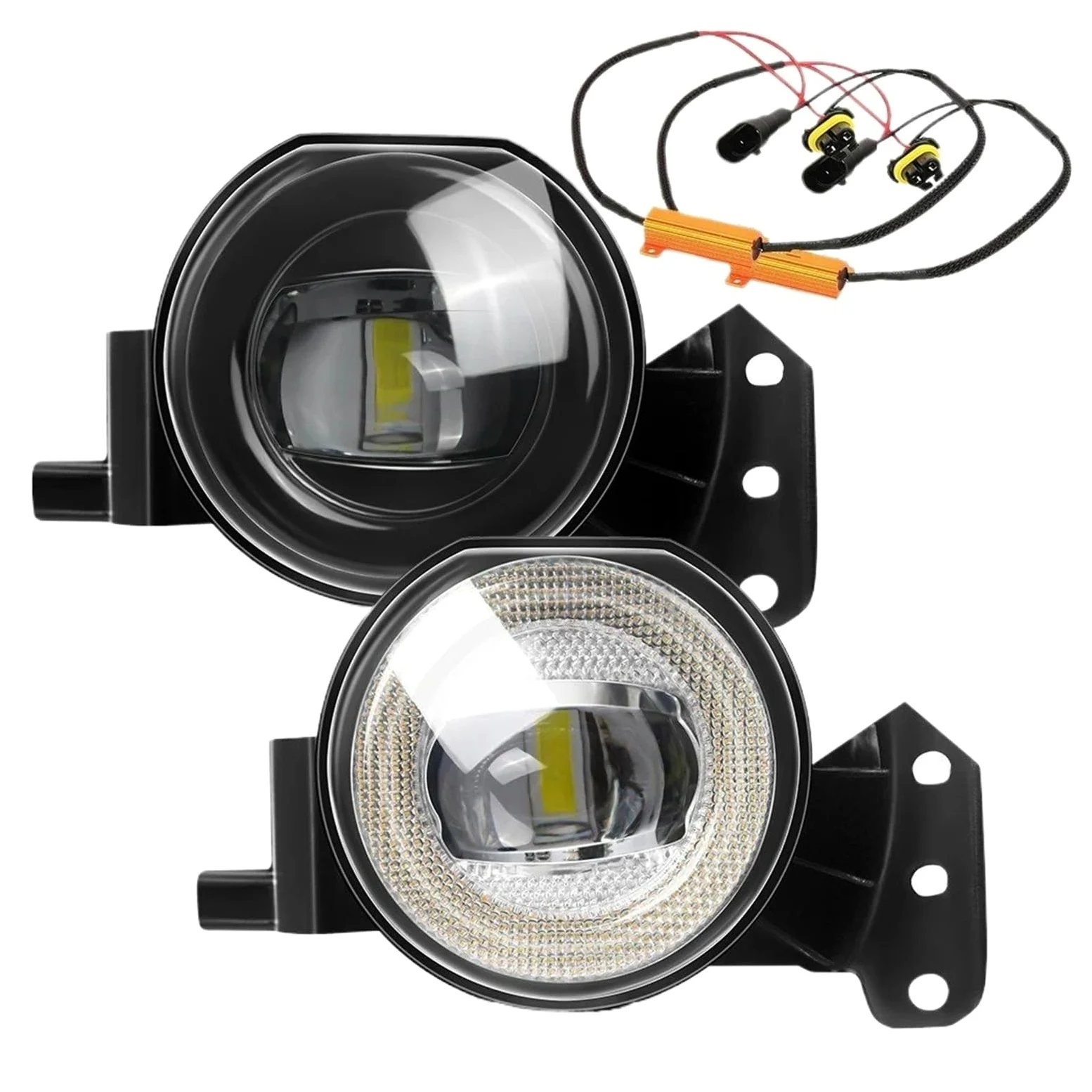 E46 E60 E63 E90 525i 530i 545i 550i 323i 325i Canbus Coche LED Antiniebla Diurno 2 X Ojo Ángel Luz DRL Faros Antiniebla(Blanco)