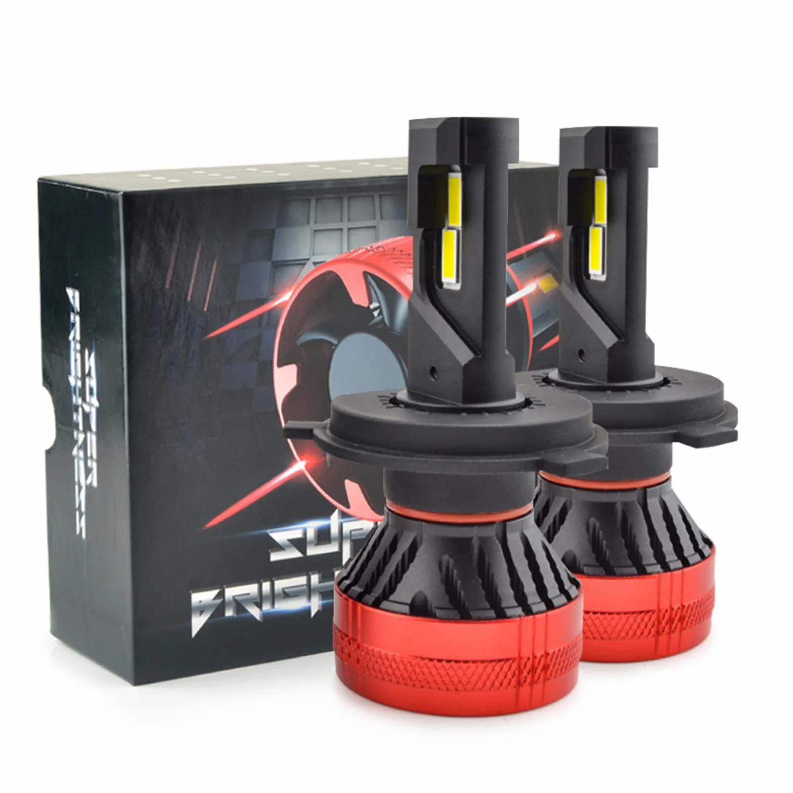 Bombillas LED Para Faros Delanteros, 10000 Lm, Haz Alto Y Bajo Más Brillante, 6000 K, Kit De Conversión LED Superbrillante Blanco Frío, Paquete De 2,H4