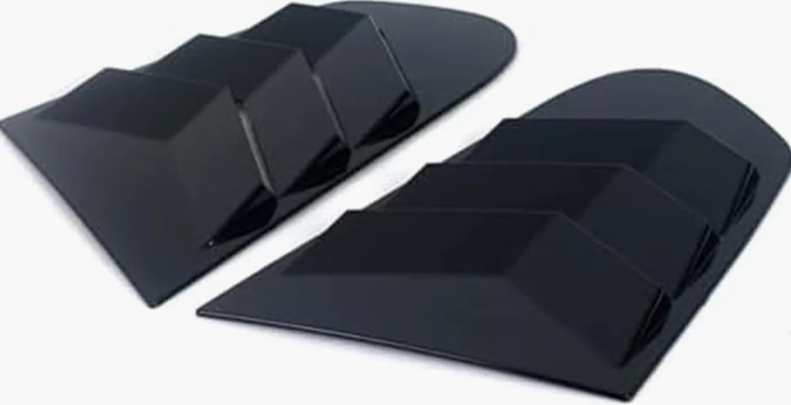 Protector de Cristal Trasero Rejilla de Ventana Trasera, Cubierta Obturador Lateral Coche, Pegatina embellecedora, Pala ventilación, para Volkswagen, para VW(Black Glossy Black)