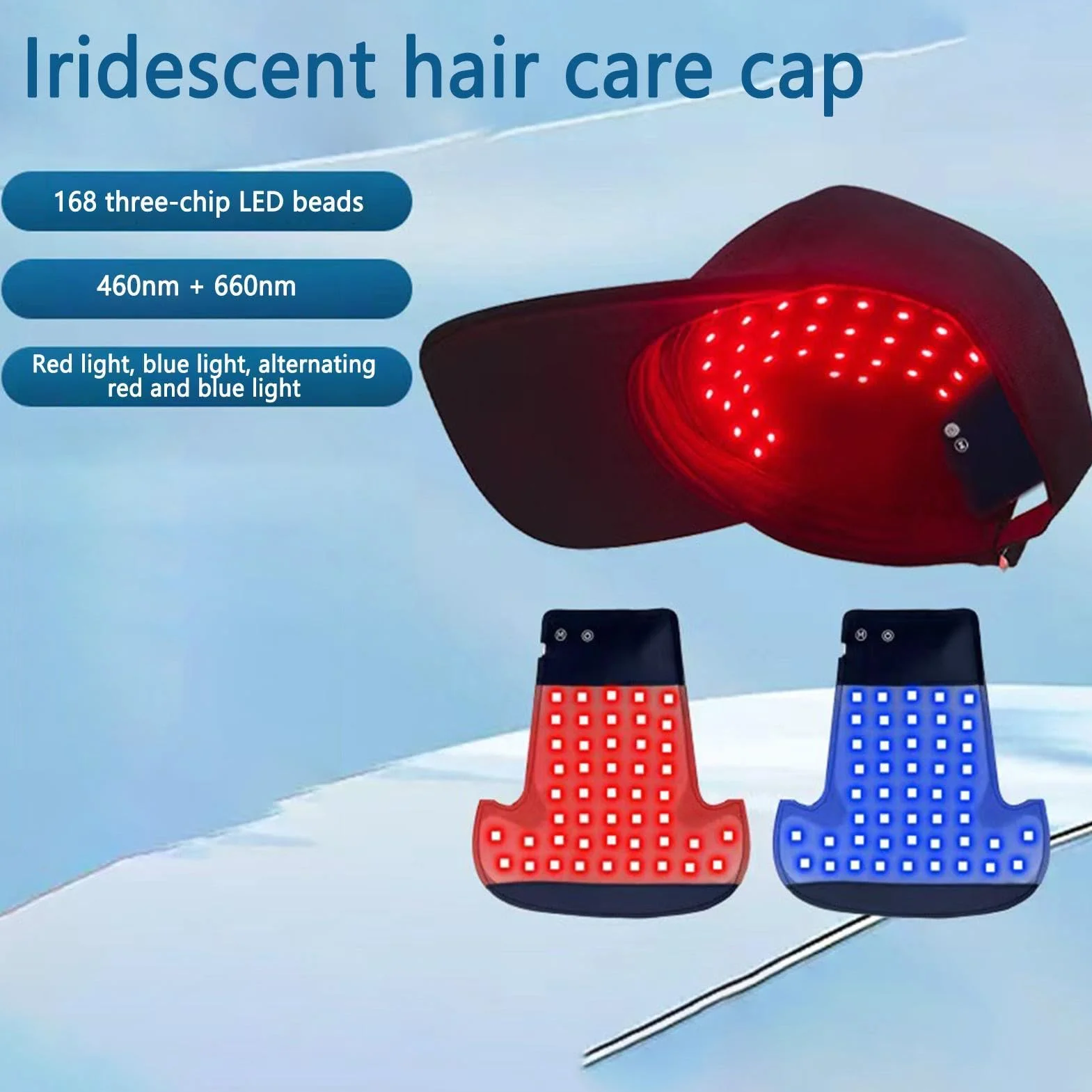 Gorro de crecimiento LED para el cuidado del cuero cabelludo 450 nm/660 nm luz roja