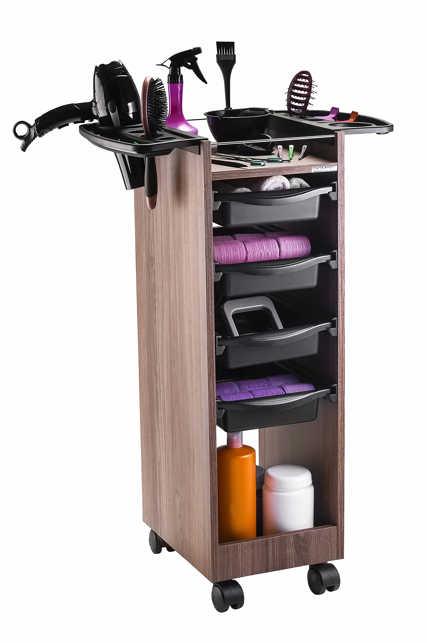 DOMPEL Carro de Mantenimiento Profesional Roma 4 Cajones con Ruedas - Marron Madera