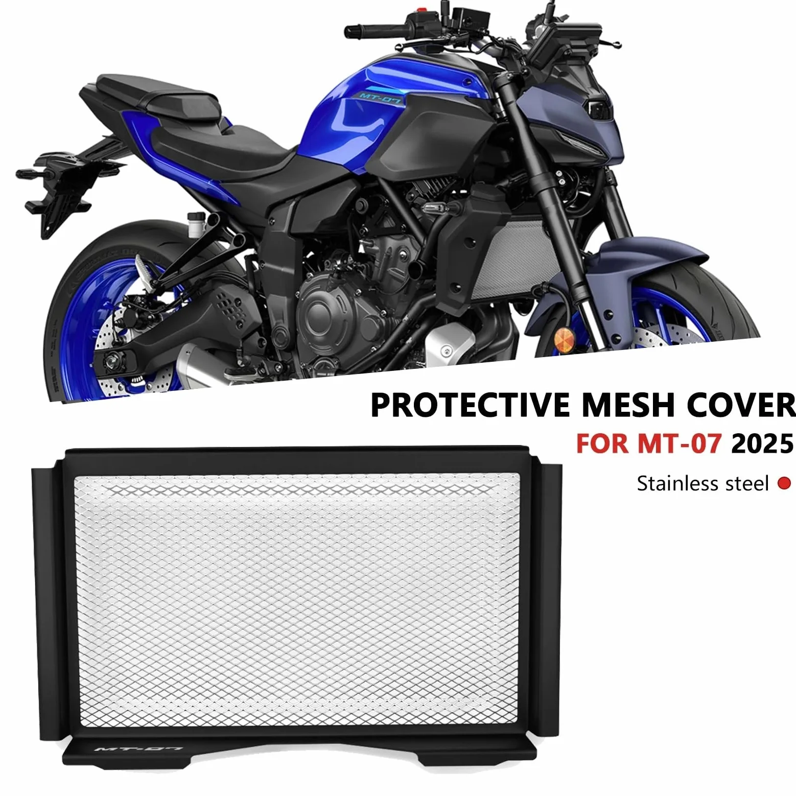 Refrigeración de Pinza de Freno Cubierta Protectora para Tanque de Agua de Motocicleta, Cubierta de Red de enfriamiento para radiador, Compatible con MT07 MT07 2025 MT-07 2025