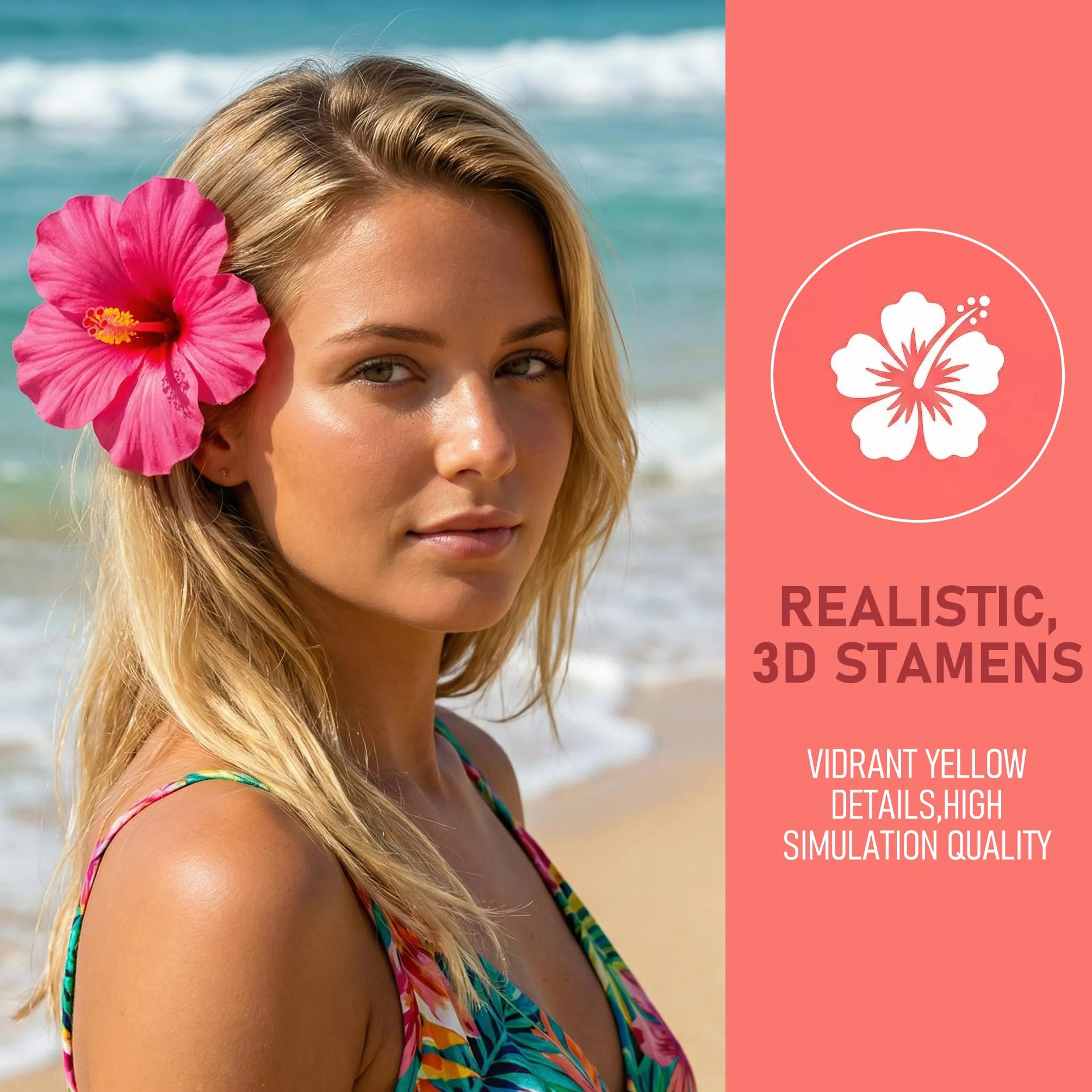 Pinzas Pelo Hawaianas 4 Piezas 9cm Multicolor Plumeria Horquillas para el Pelo Flores Tocados Fiesta Playa