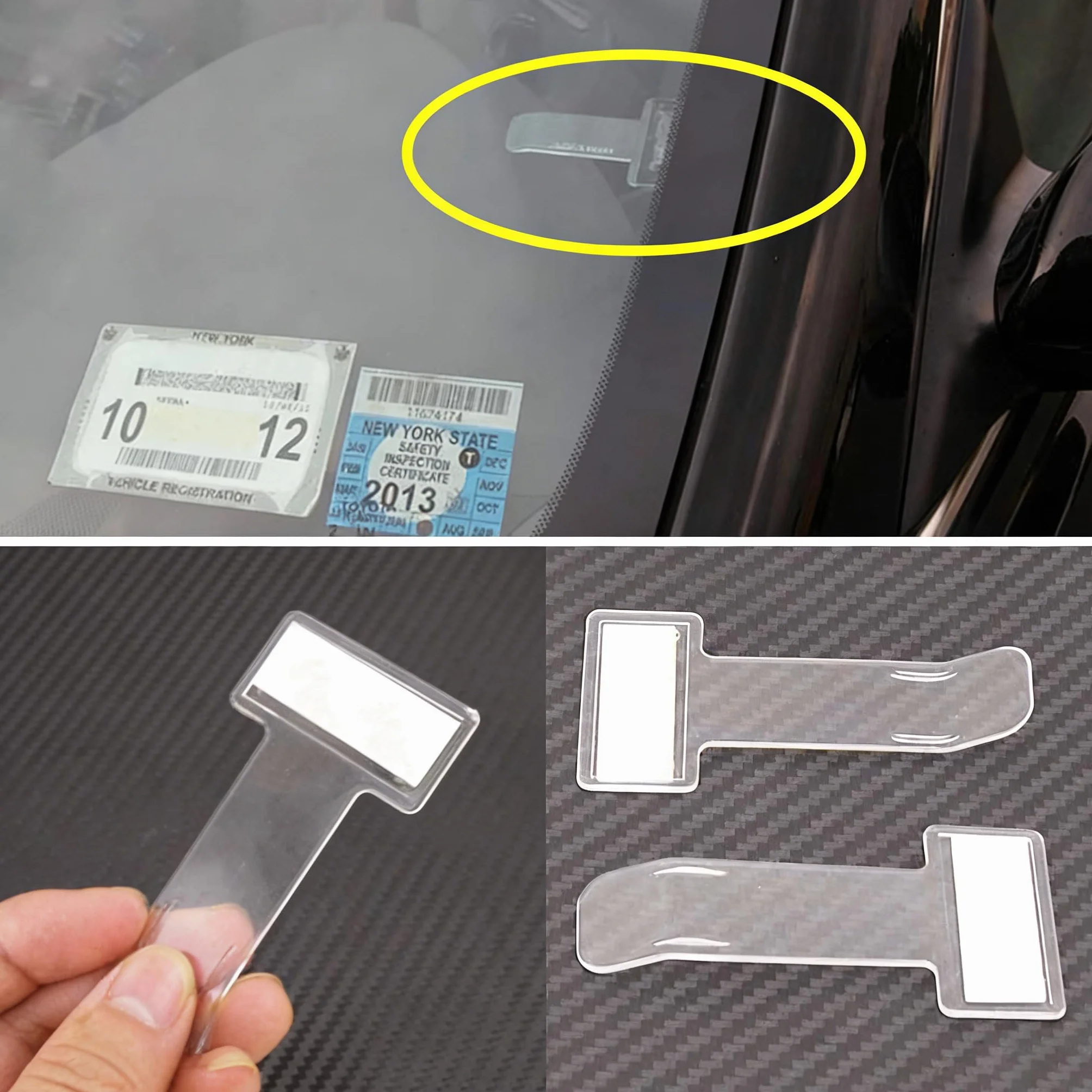 4 Piezas Clips Adhesivos para Tickets, Soporte de Parches para Parabrisas, Porta Tickets para Coche, Soporte para Tarjetas y Documentos Adhesivo