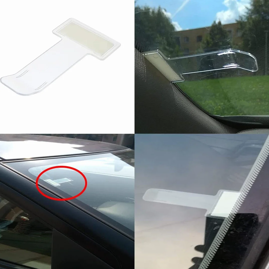 8 Clips de Embalaje para Pegatinas de Parabrisas, Soporte de Pegatinas para Billetes de Estacionamiento Permisos de Automóviles, Camiones y Caravanas