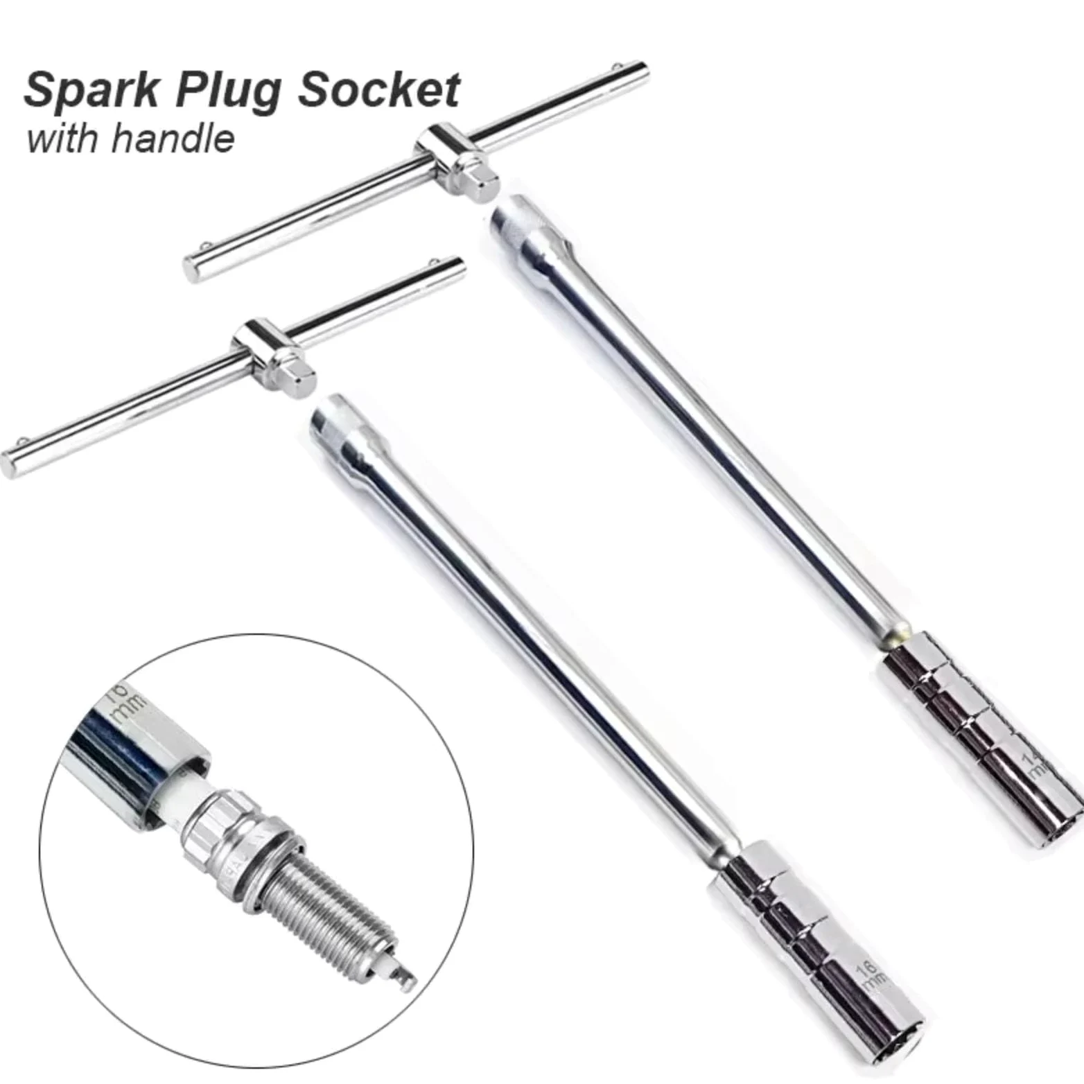 Llaves de bujías Bujía Herramienta Magnética Llave Giratoria Extensión Larga Instalación Reparación Torque Extracción 14mm 16mm
