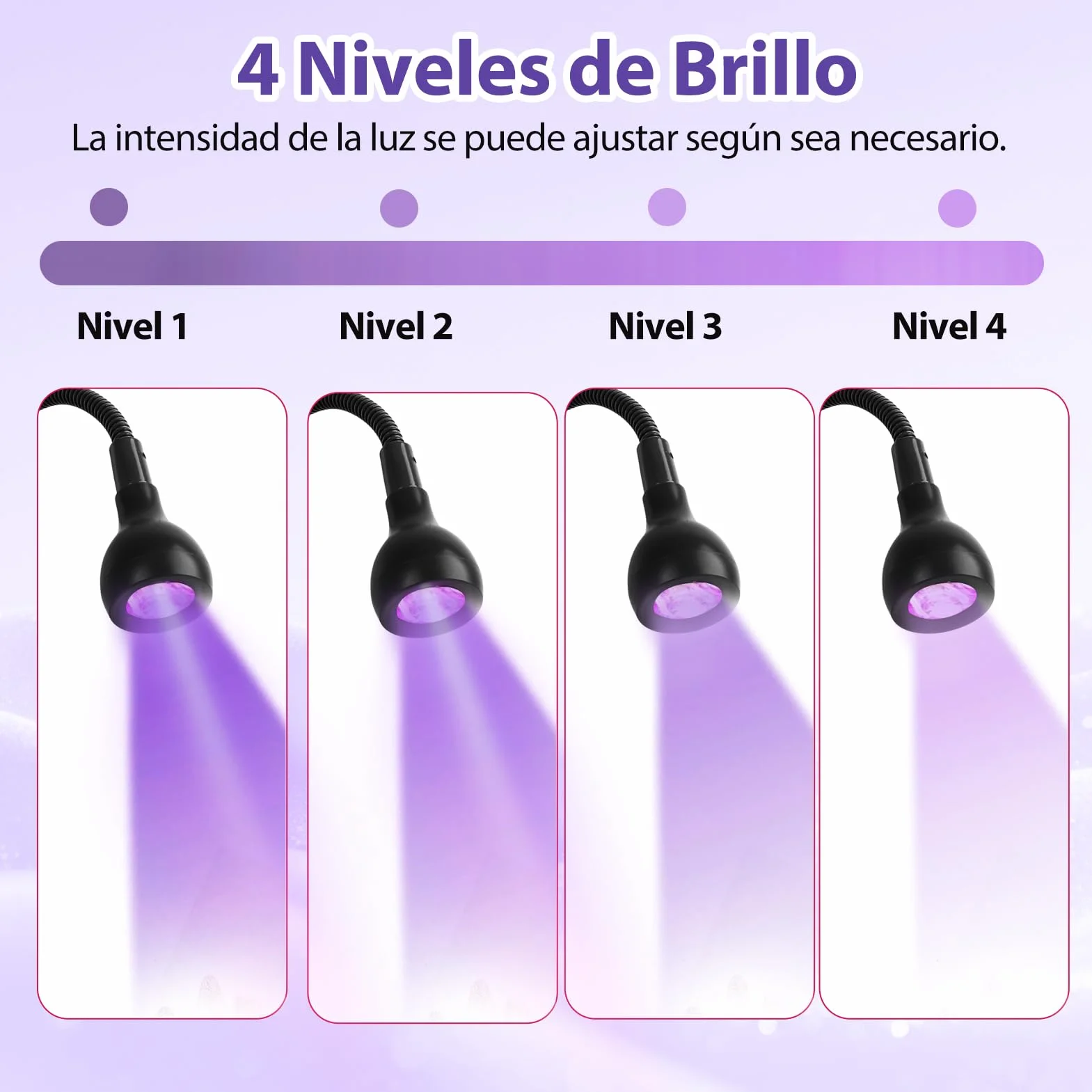 Lámpara de Uñas UV 5W LED Mini para Uñas de Gel Curado Rápido USB Ultravioleta con Clip Negro