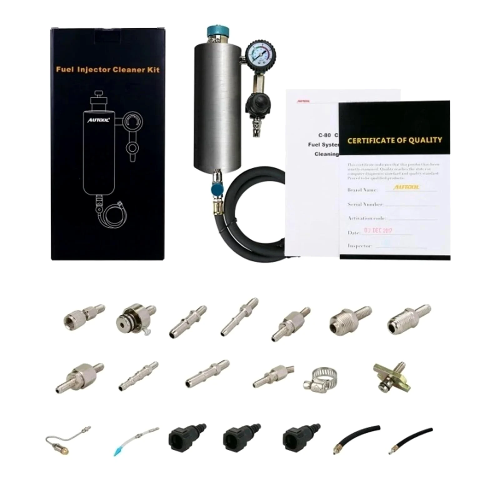 Limpiador de inyectores de Combustible for automóvil AUTOOL C80, comprobador de inyectores, Herramienta de Lavado sin Desmontar, Compatible con Gasolina, Herramienta de Lavado y Limpiador diésel