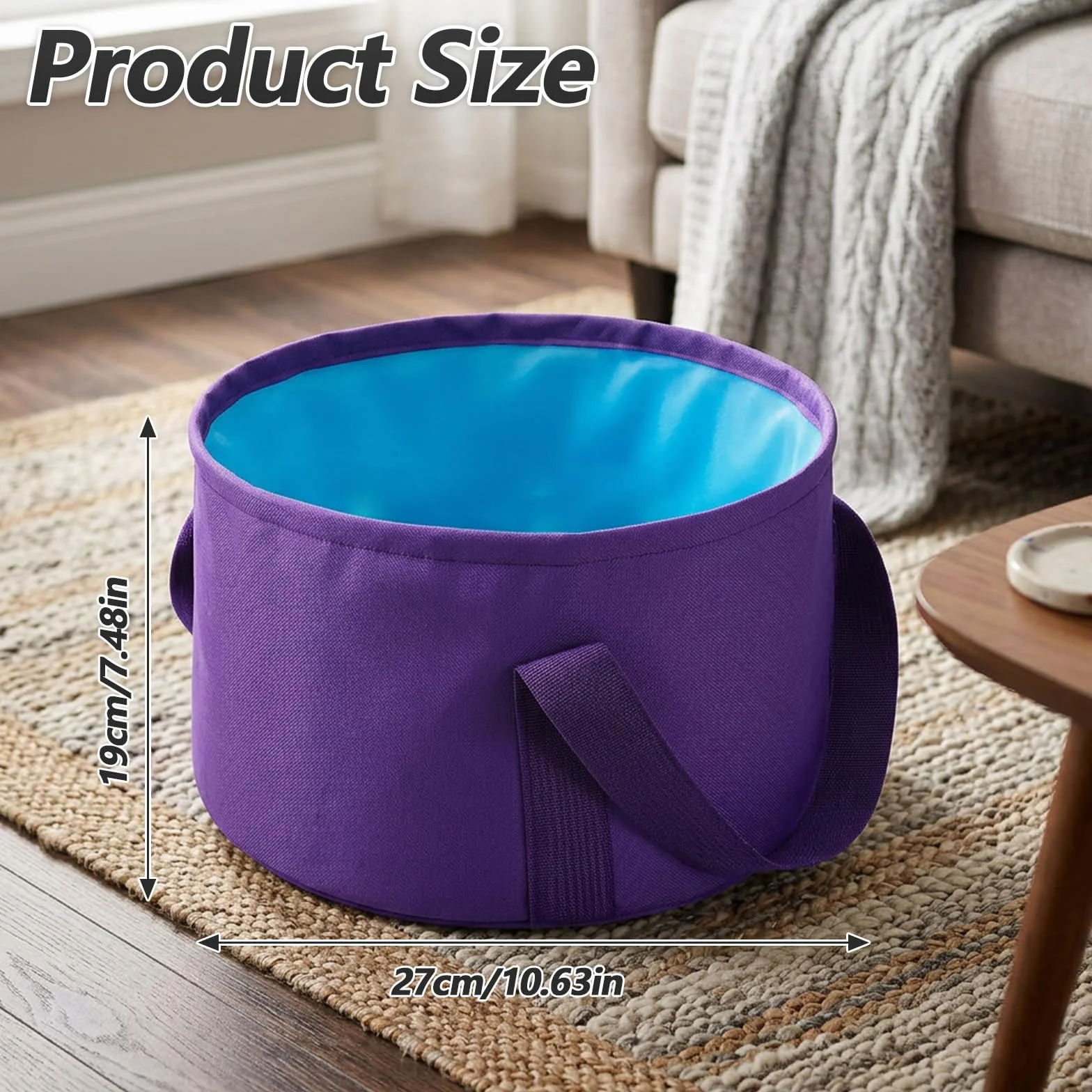 Larrel Cubo plegable para remojar los pies, piscina spa portátil de viaje, baño de pies exterior
